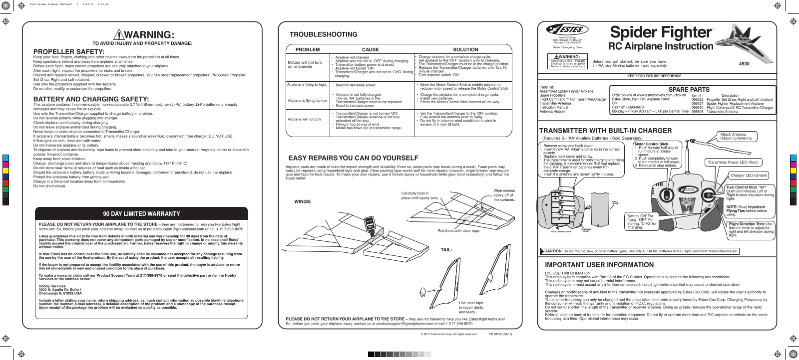 ESTES Spider Fighter User Manual