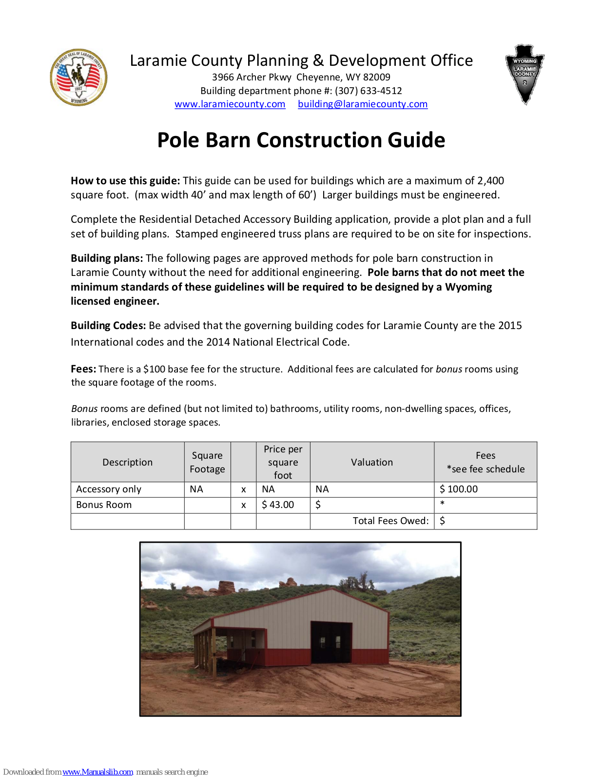 Laramie County Pole Barn Construction Manual