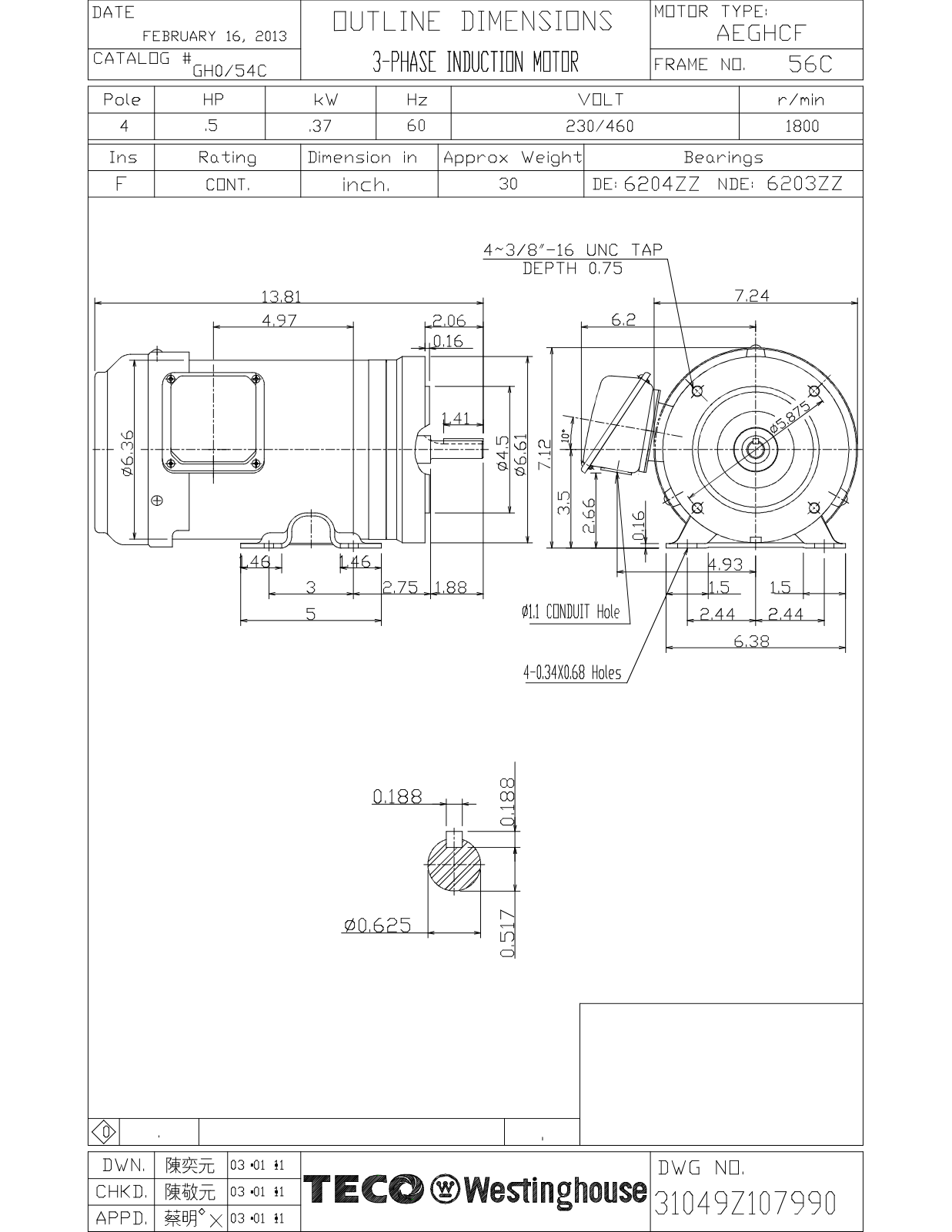 Teco GH0/54C Reference Drawing