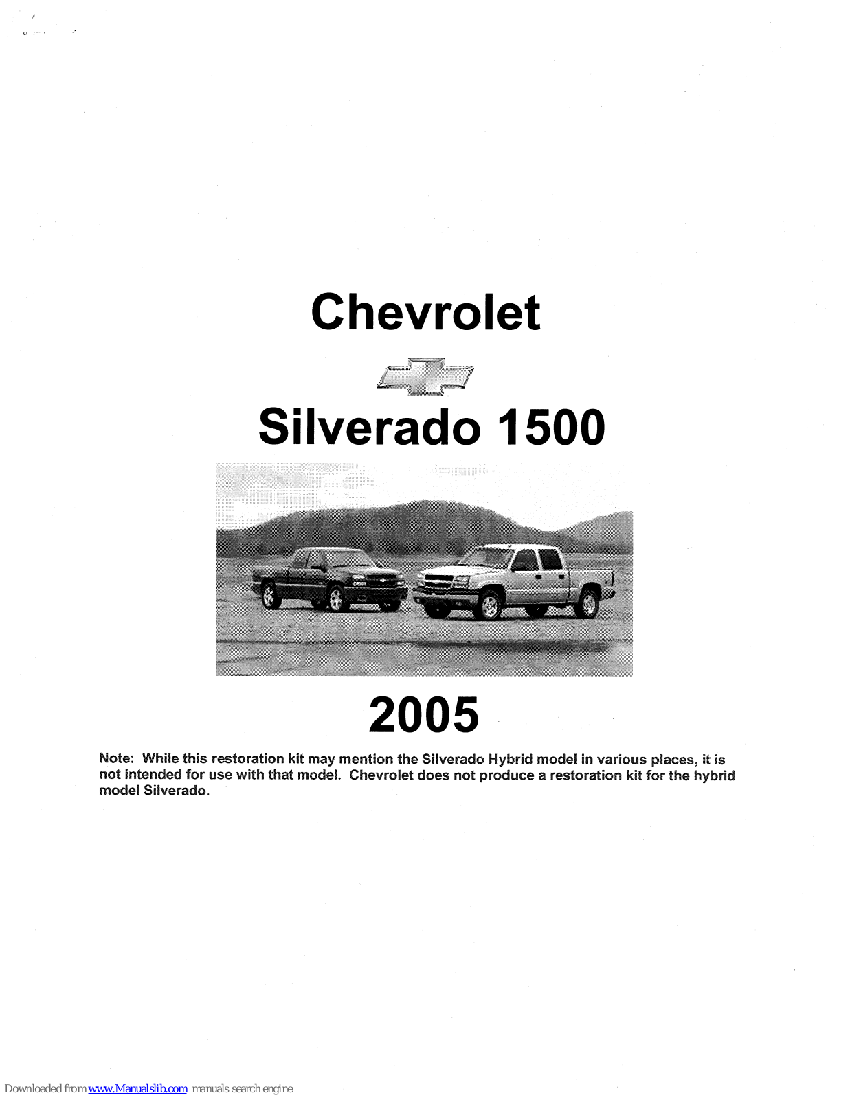 Chevrolet 2005 Silverado Description & Operation - ManualMachine.com
