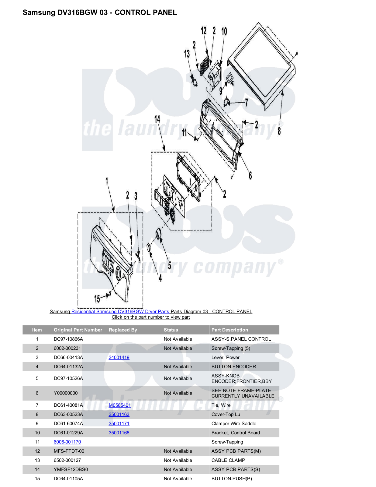 Samsung DV316BGW Parts Diagram