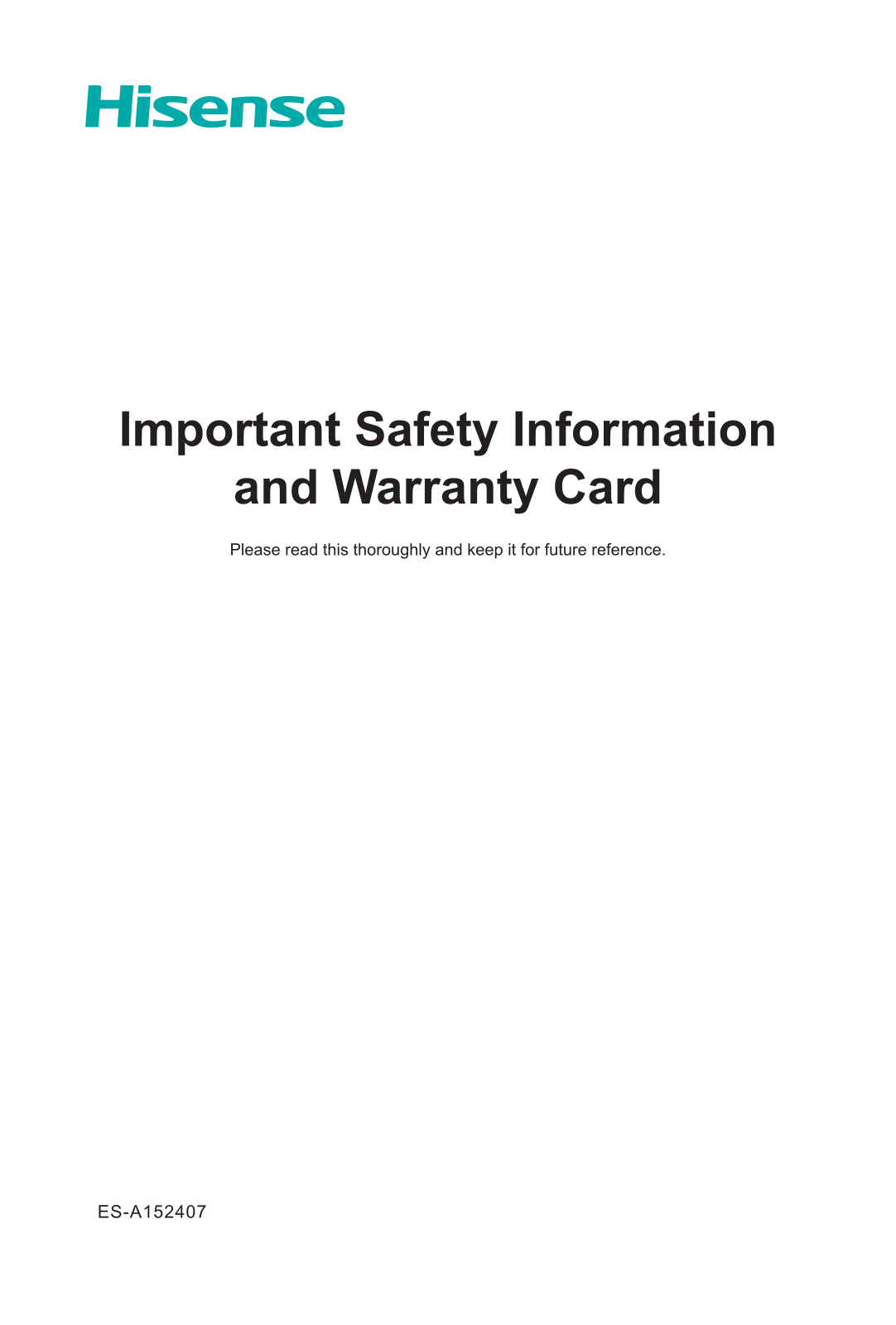 Hisense Electric LCDF0090, LCDF0076 User Manual