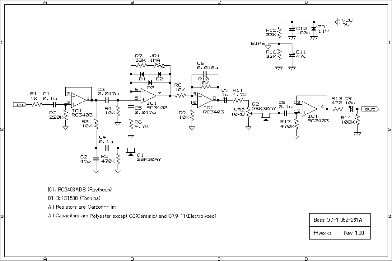 Boss od1 schematic