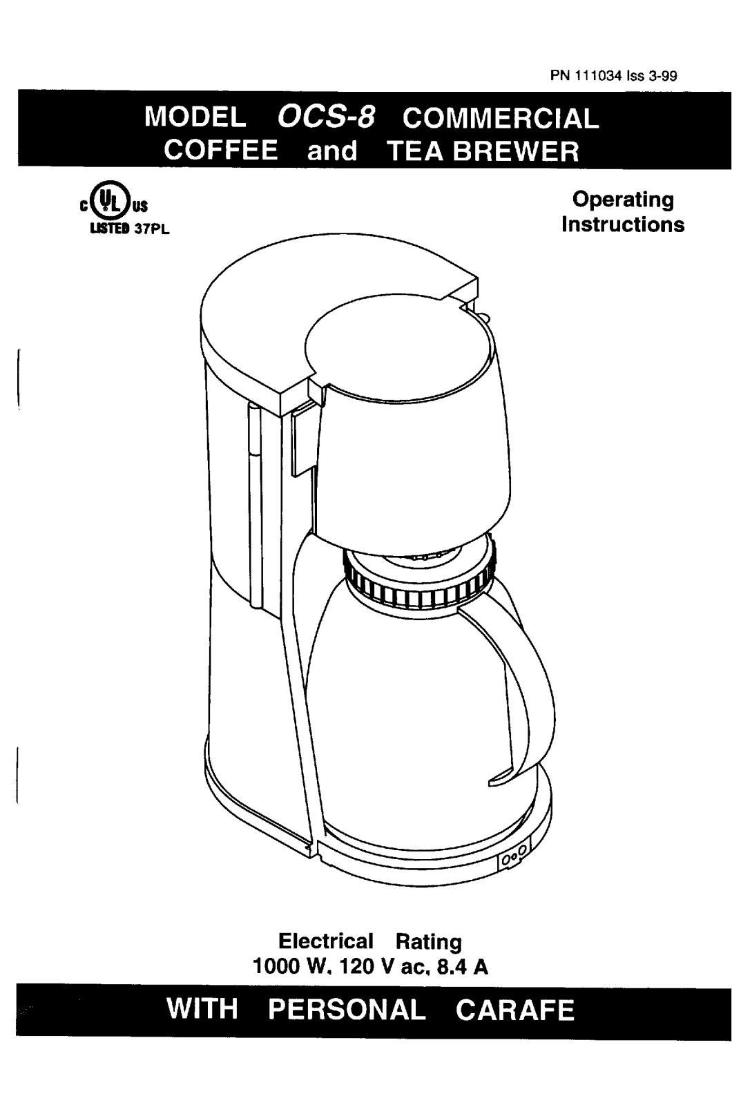 Newco OCS-8 Operators Manual