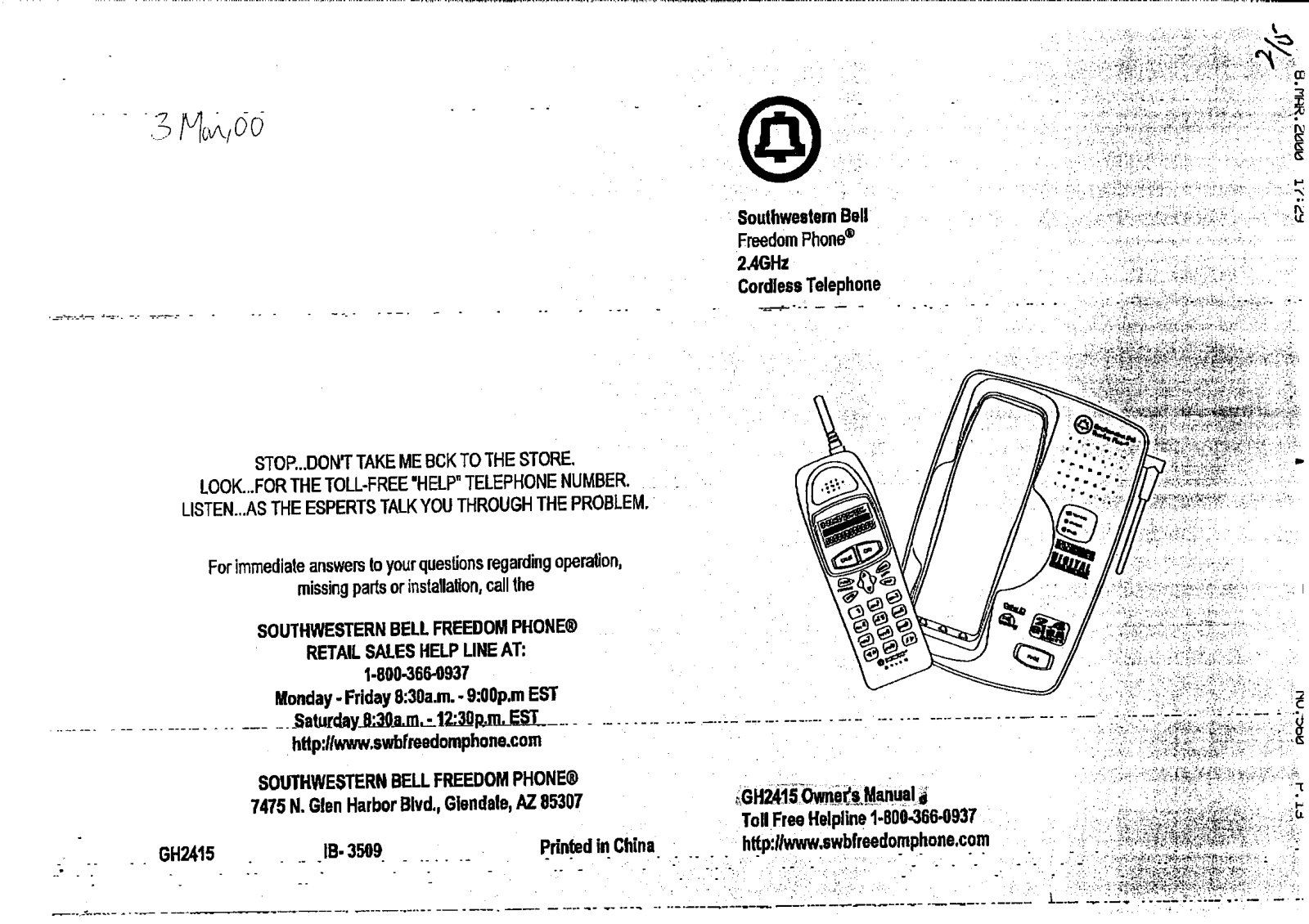 Continental Conair GH2415 User Manual