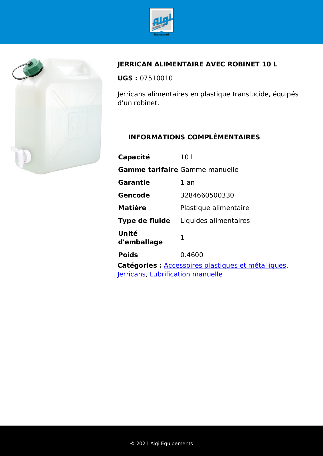 Algi 07510010 Specification - ManualMachine.com