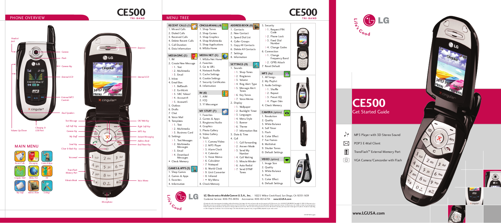 LG CE500 User Manual