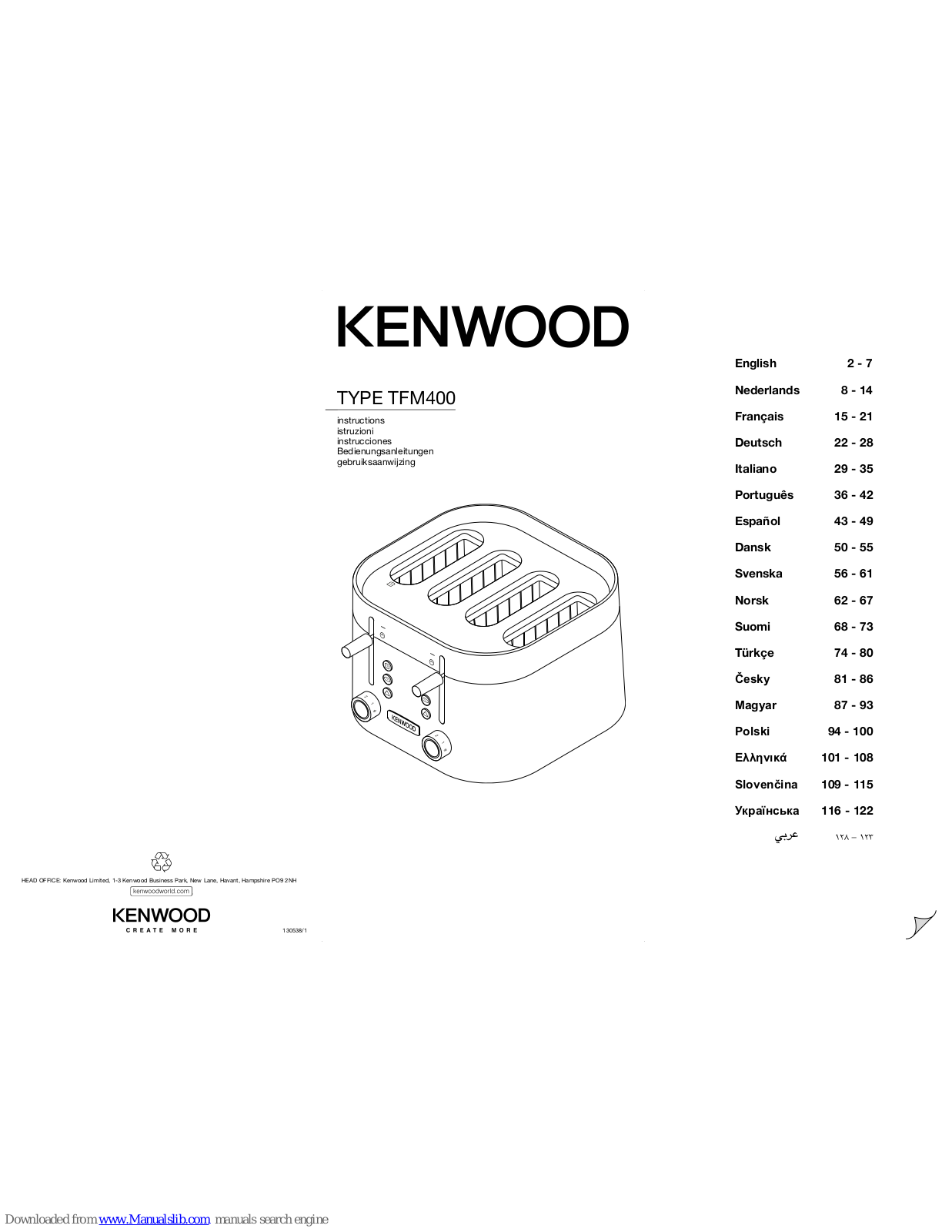 Kenwood TFM400 Instructions Manual