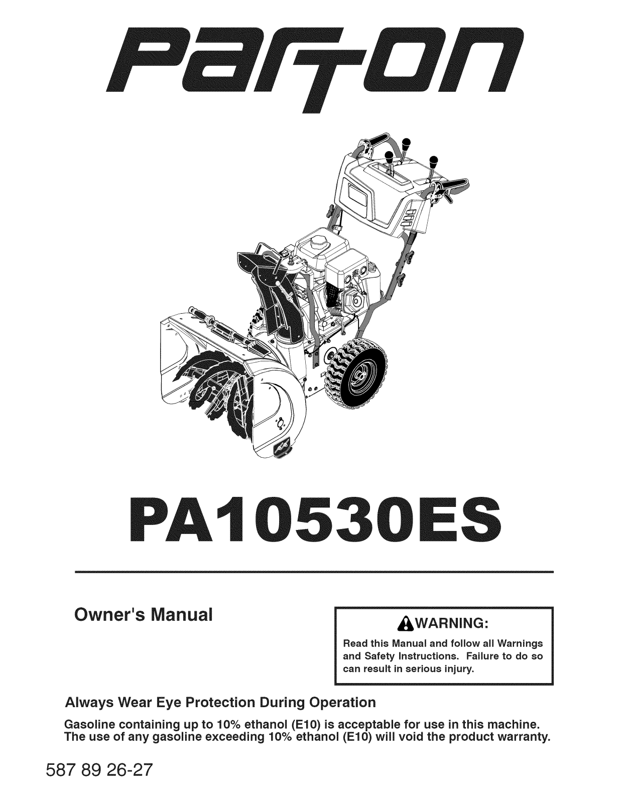 Poulan 96192008900 Owner’s Manual