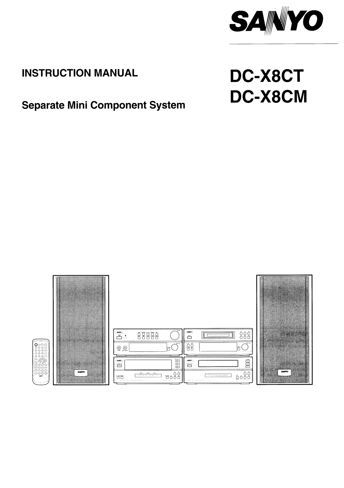 Sanyo DC-X8CM, DC-X8CT Instruction Manual