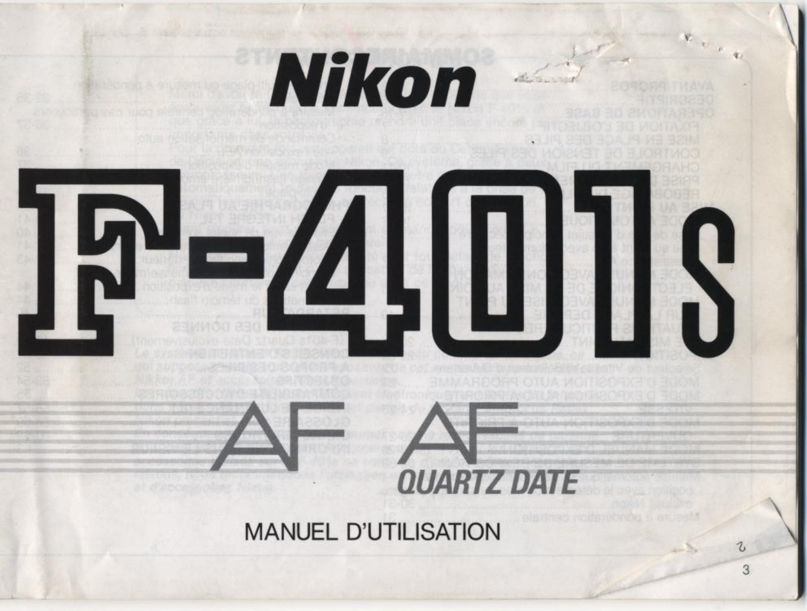 NIKON F 401s User Manual