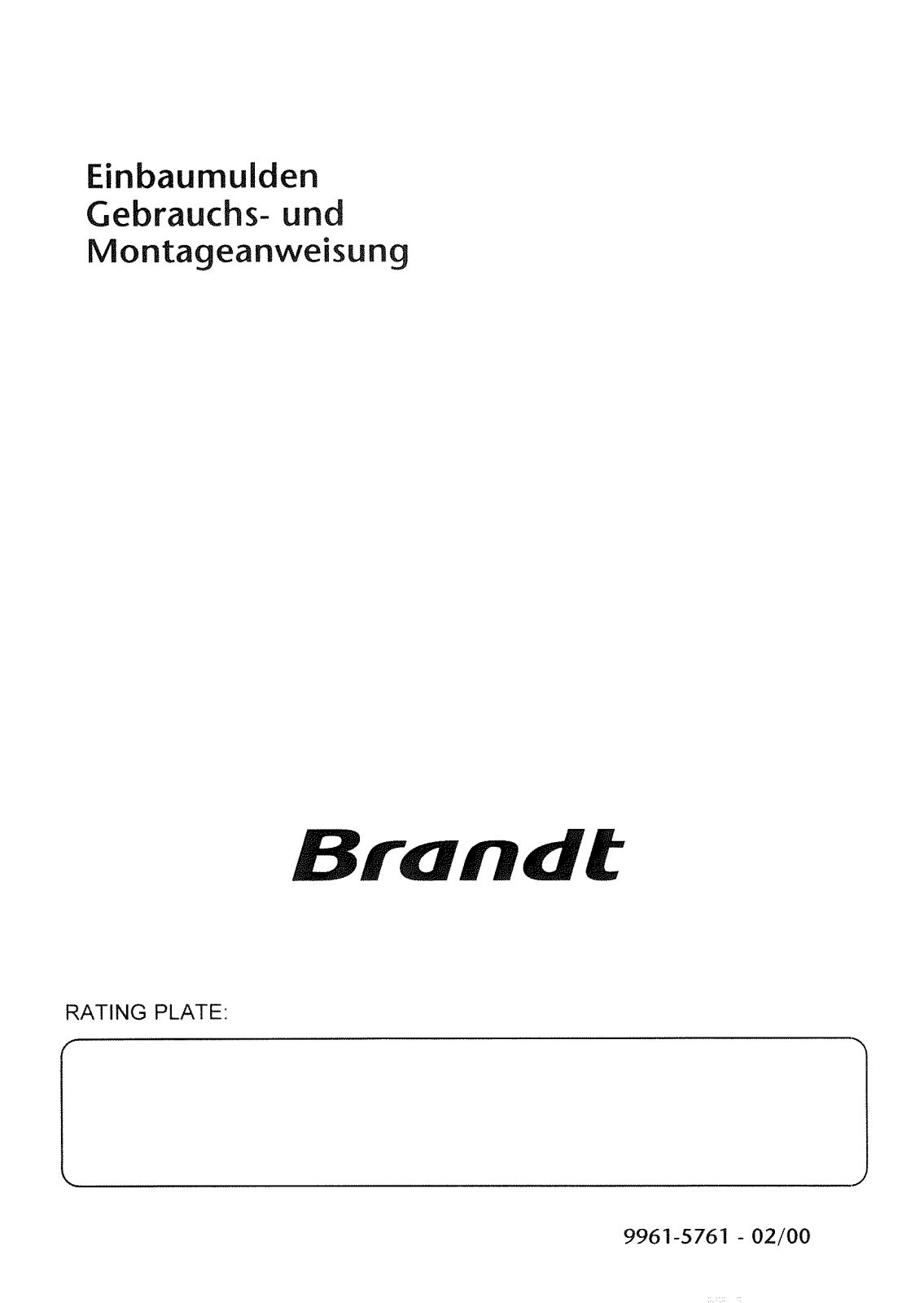 BRANDT HFE75X1G User Manual