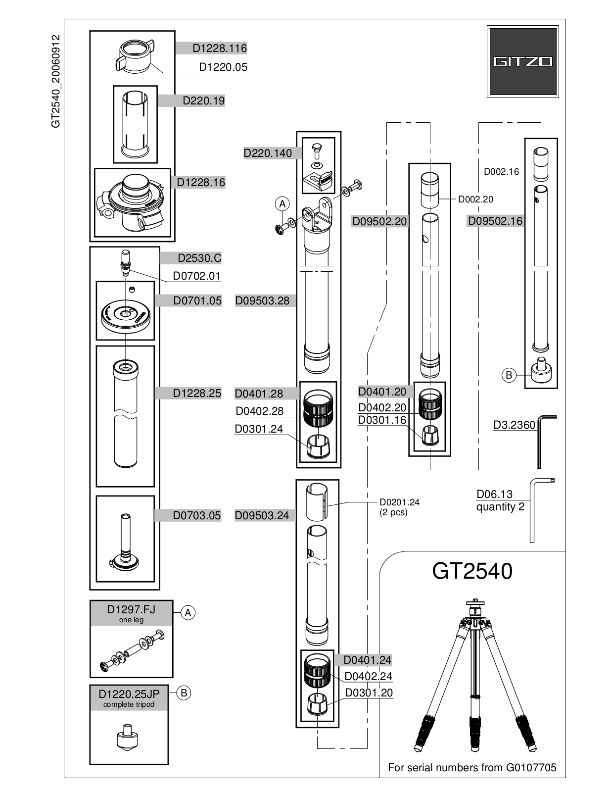 Gitzo GT2540 User Manual