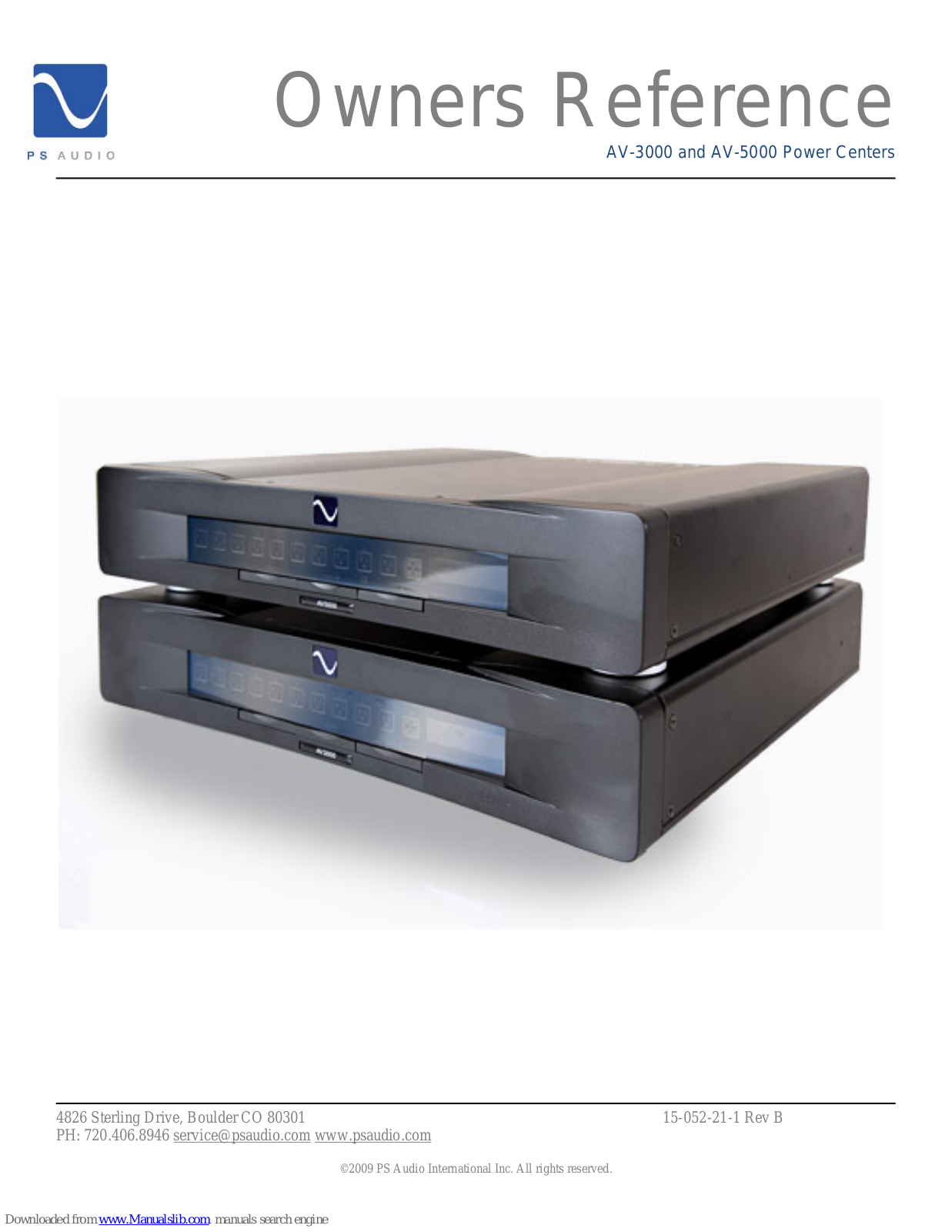 PS Audio AV-3000, AV-5000 Owner's Reference Manual - ManualMachine.com