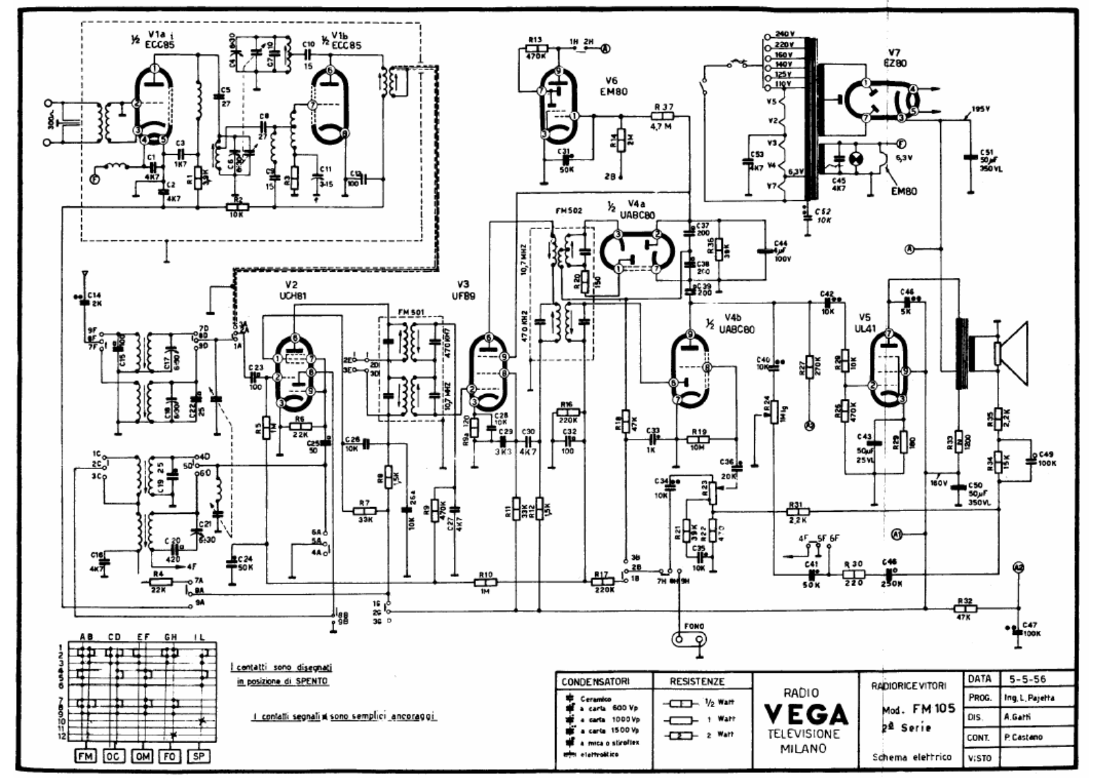 Vega fm105 schematic