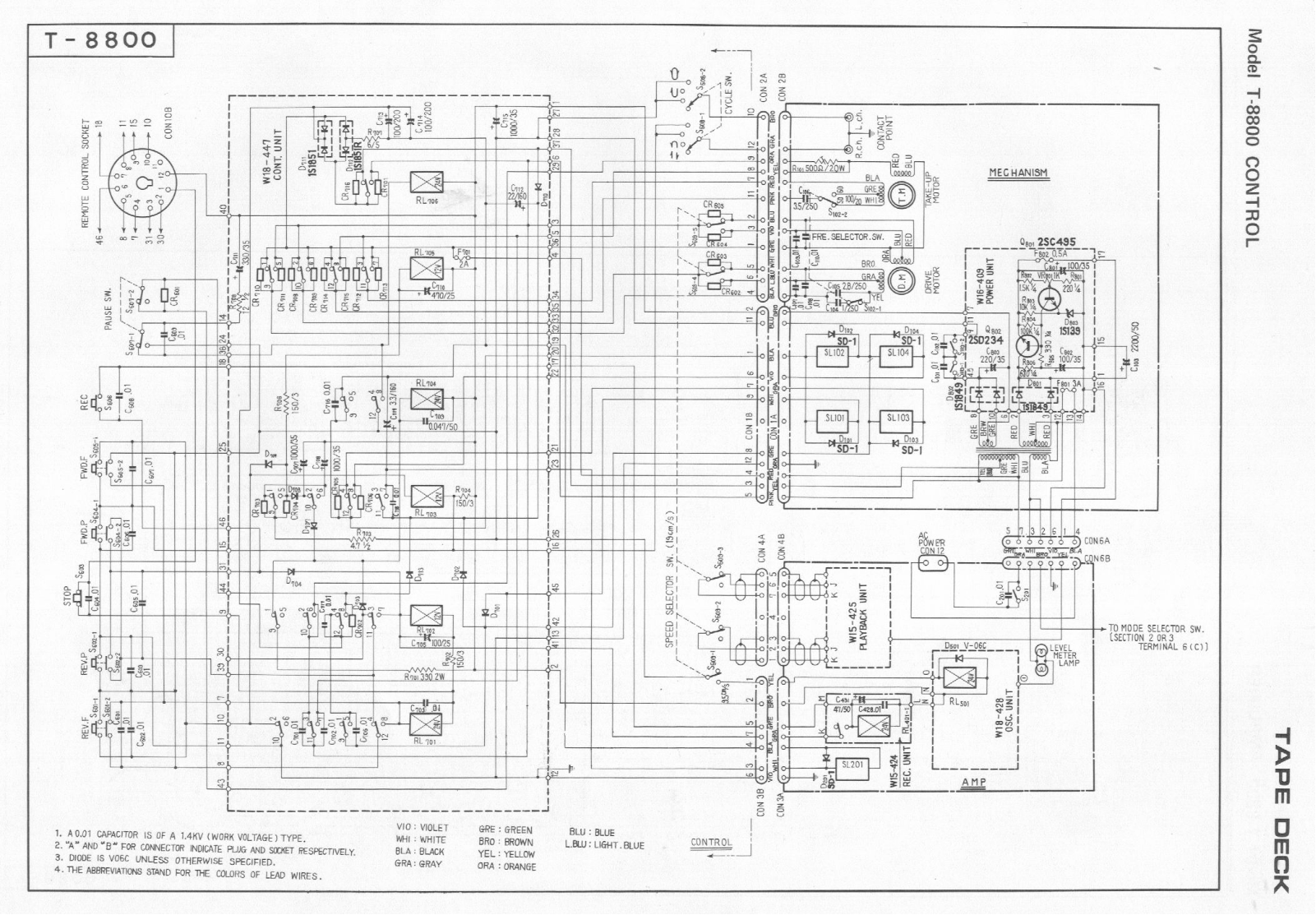 Pioneer T-8800 Schematic