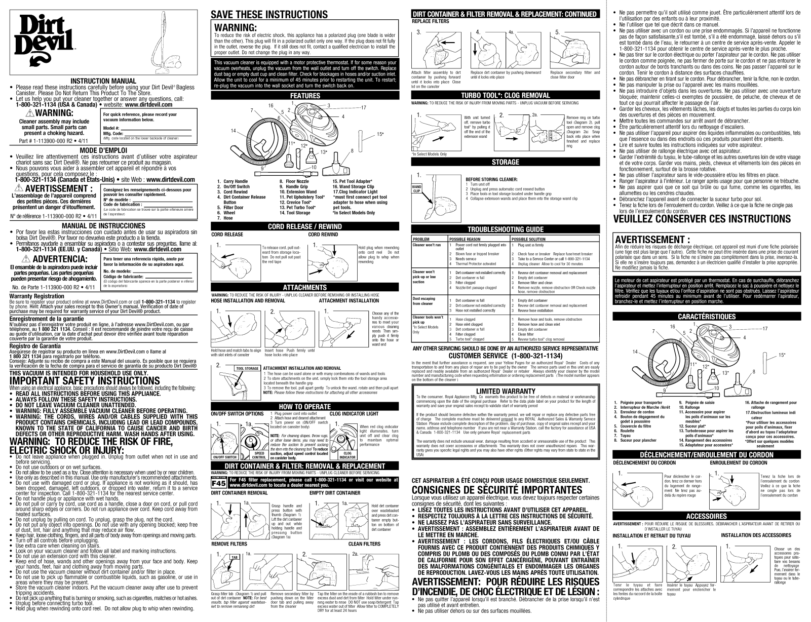 Dirt Devil SD40000, SD40010 Owner’s Manual