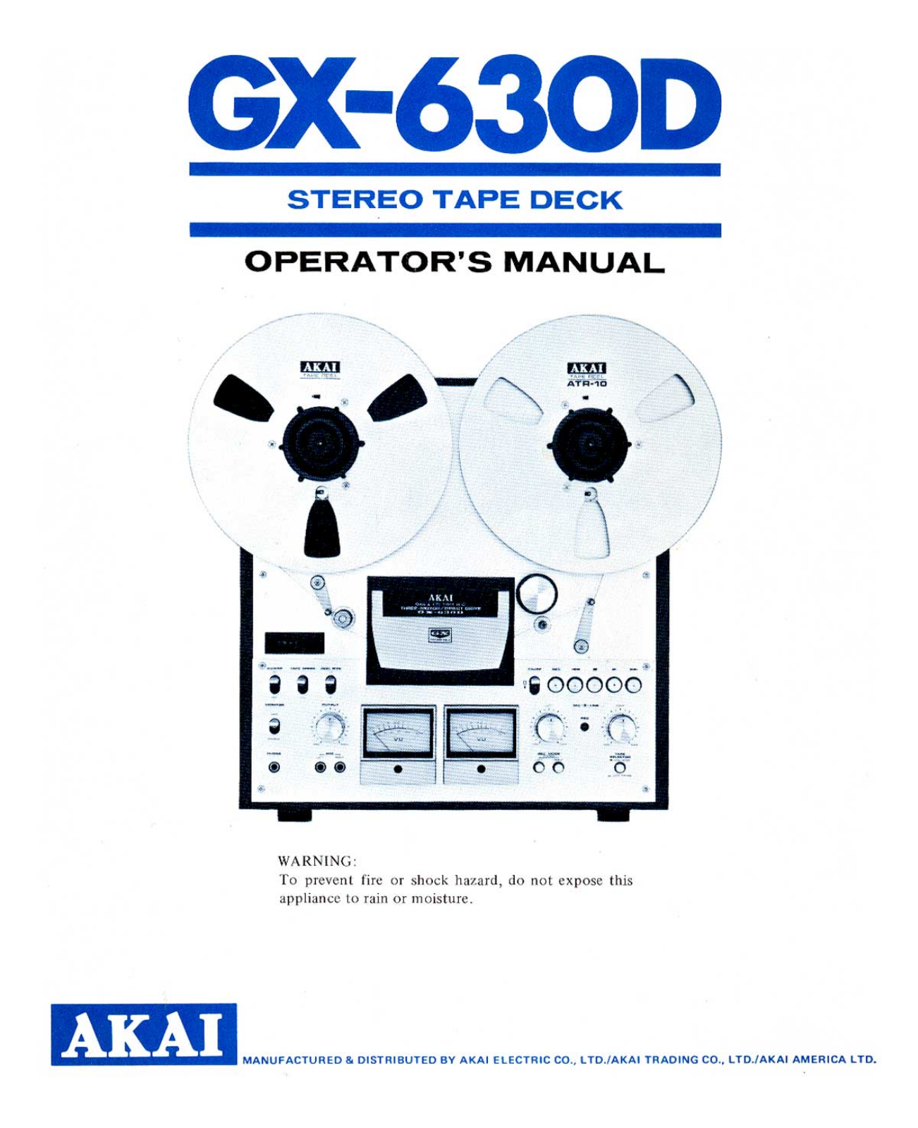 Akai GX-630-D Owners manual