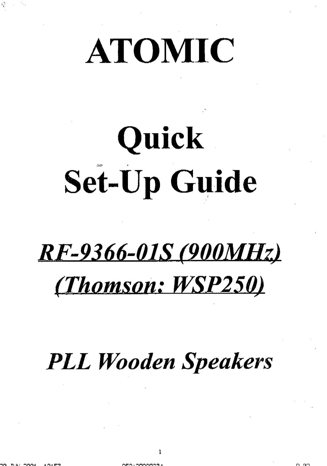 Atom RF93, RF66 User Manual