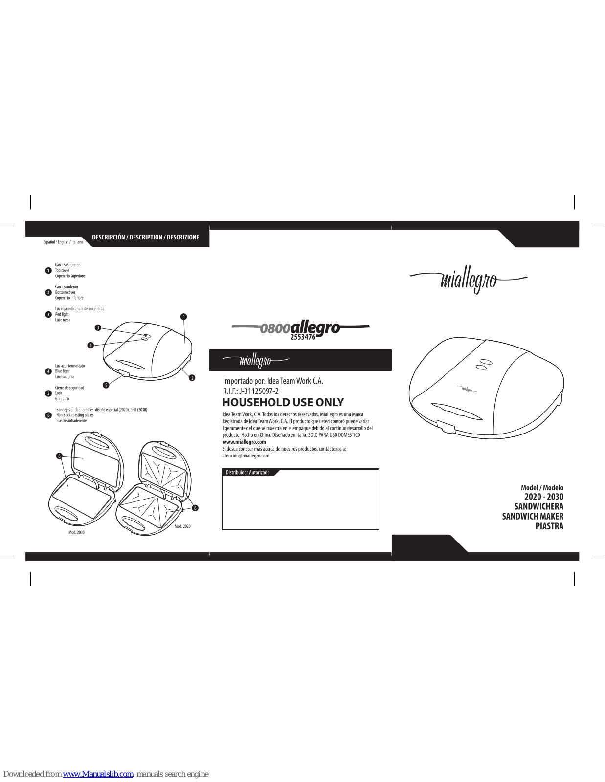 Miallegro 2020, 2030 Quick Manual - ManualMachine.com
