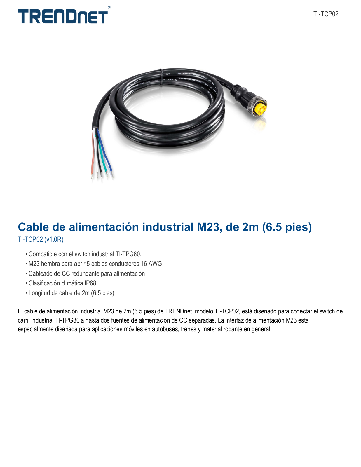 Trendnet TI-TCP02 Datasheet