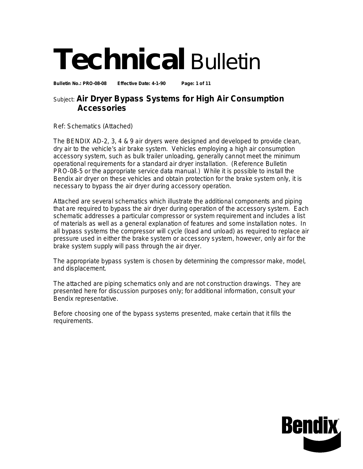 BENDIX TCH-008-008 User Manual