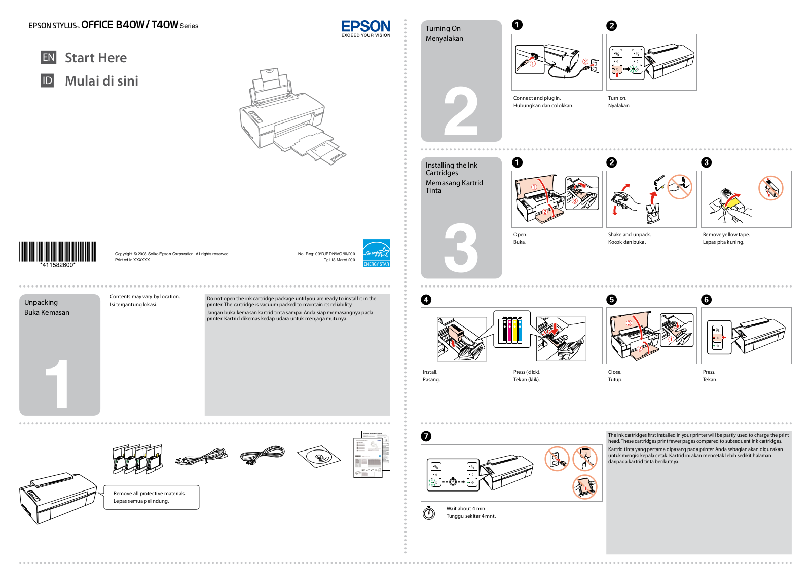 Epson Office B40W Series, Office T40W Series Start Here Manual - ManualMachine.com