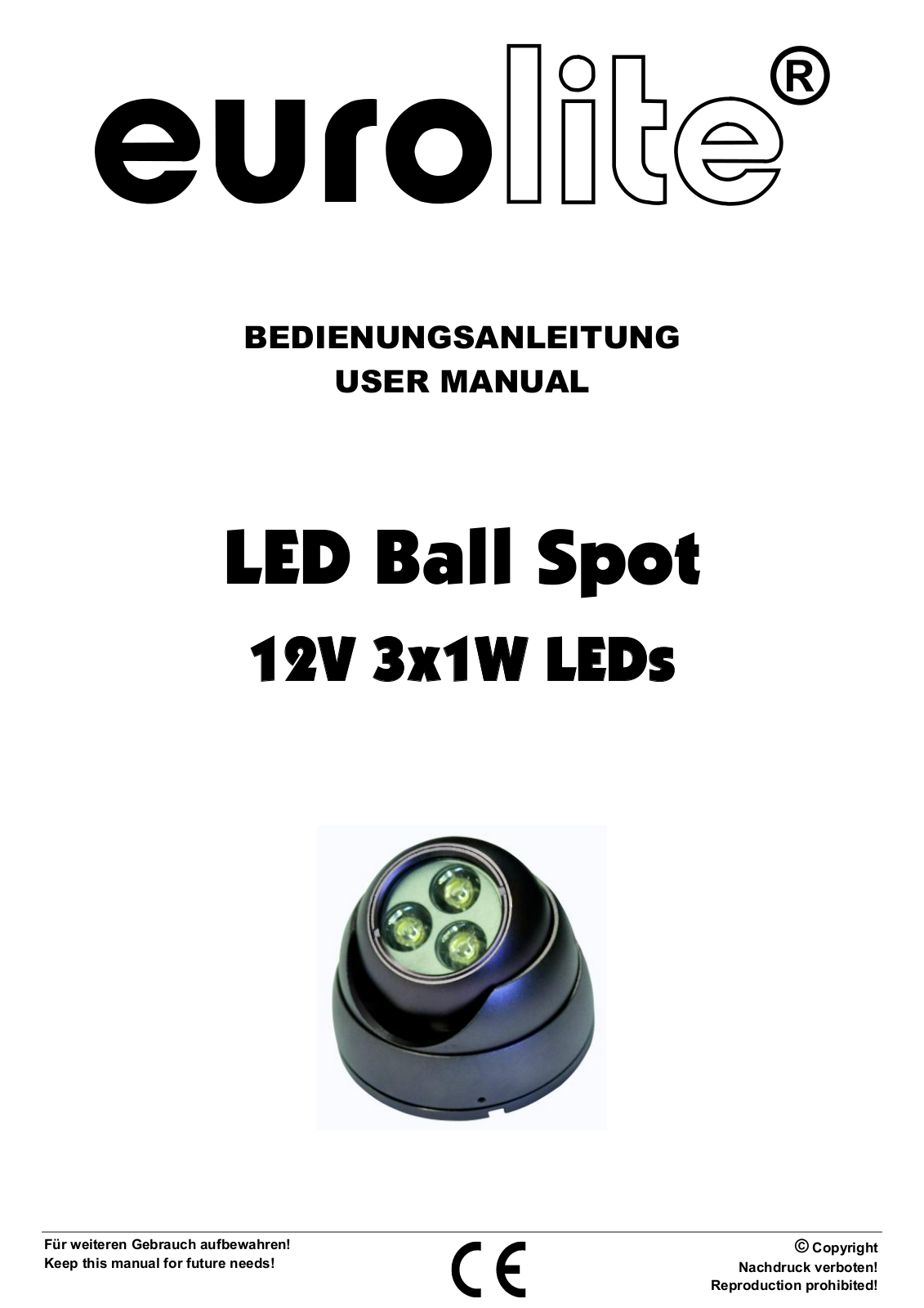 EuroLite LED Ball Spot User Manual