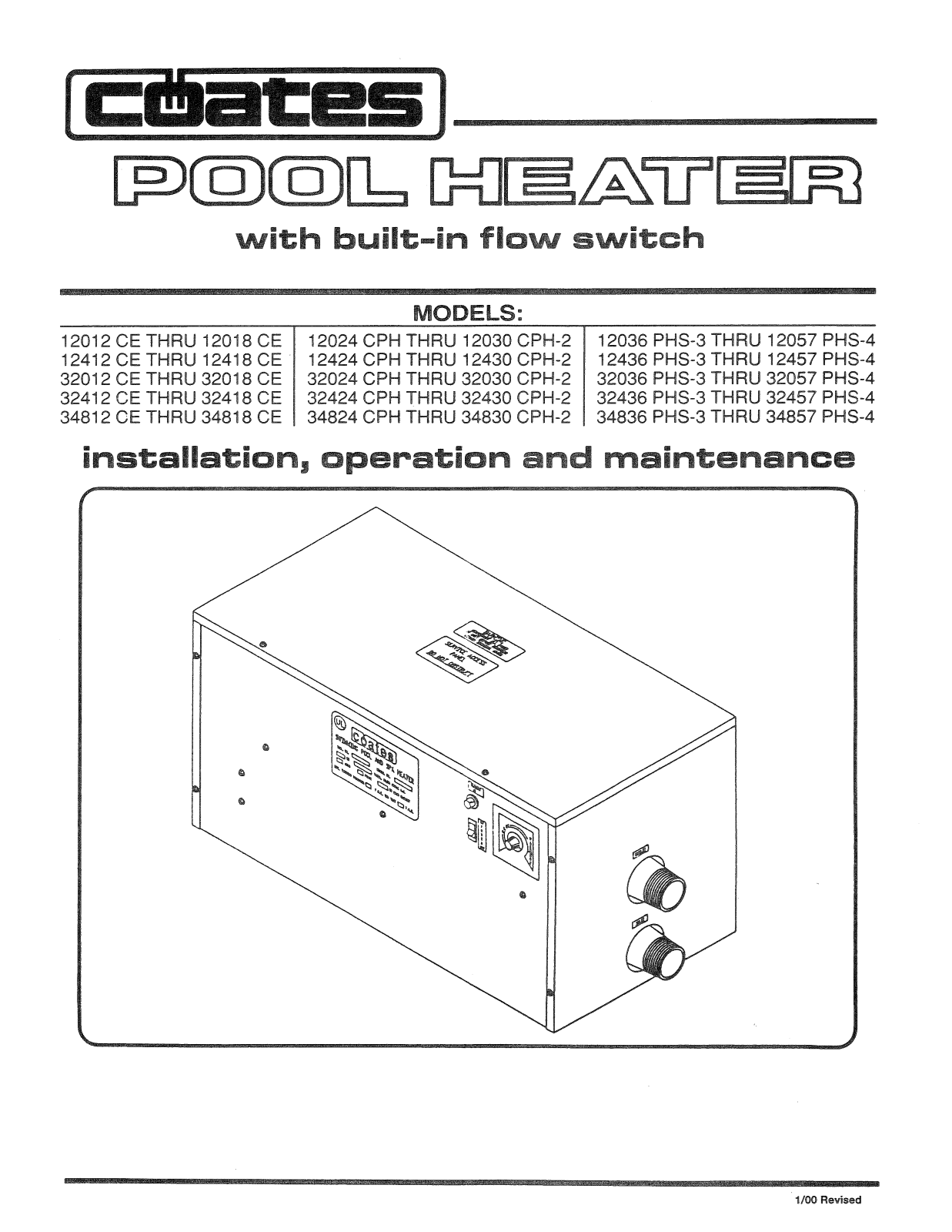 Coates Heater Co. 12012 CE Installation  Manual