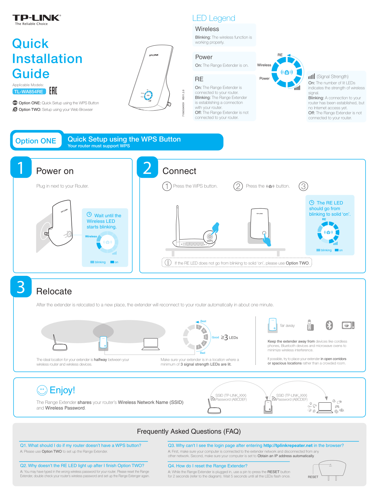 TP-Link TL-WA854RE Quick Installation Guide