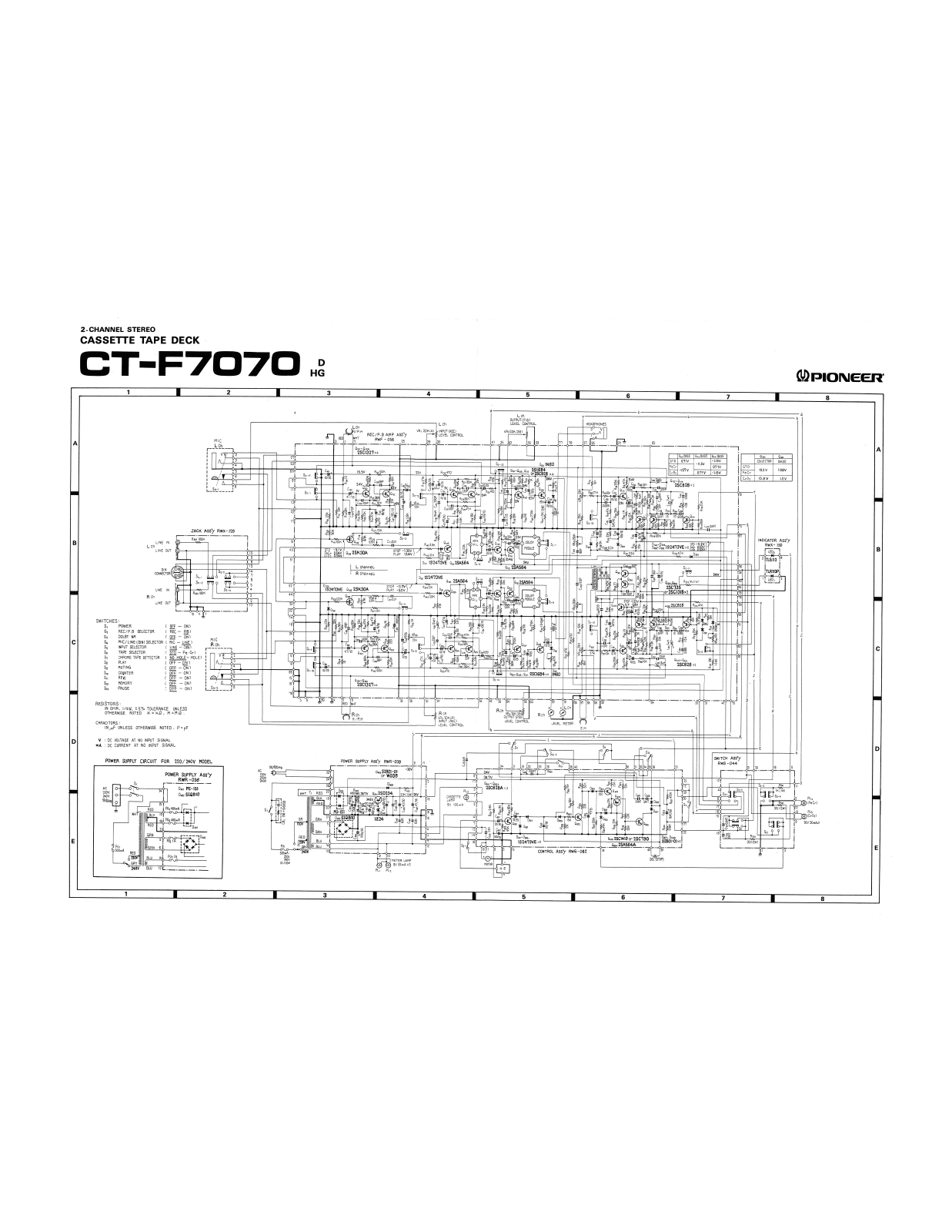 Pioneer CTF-7070 Schematic