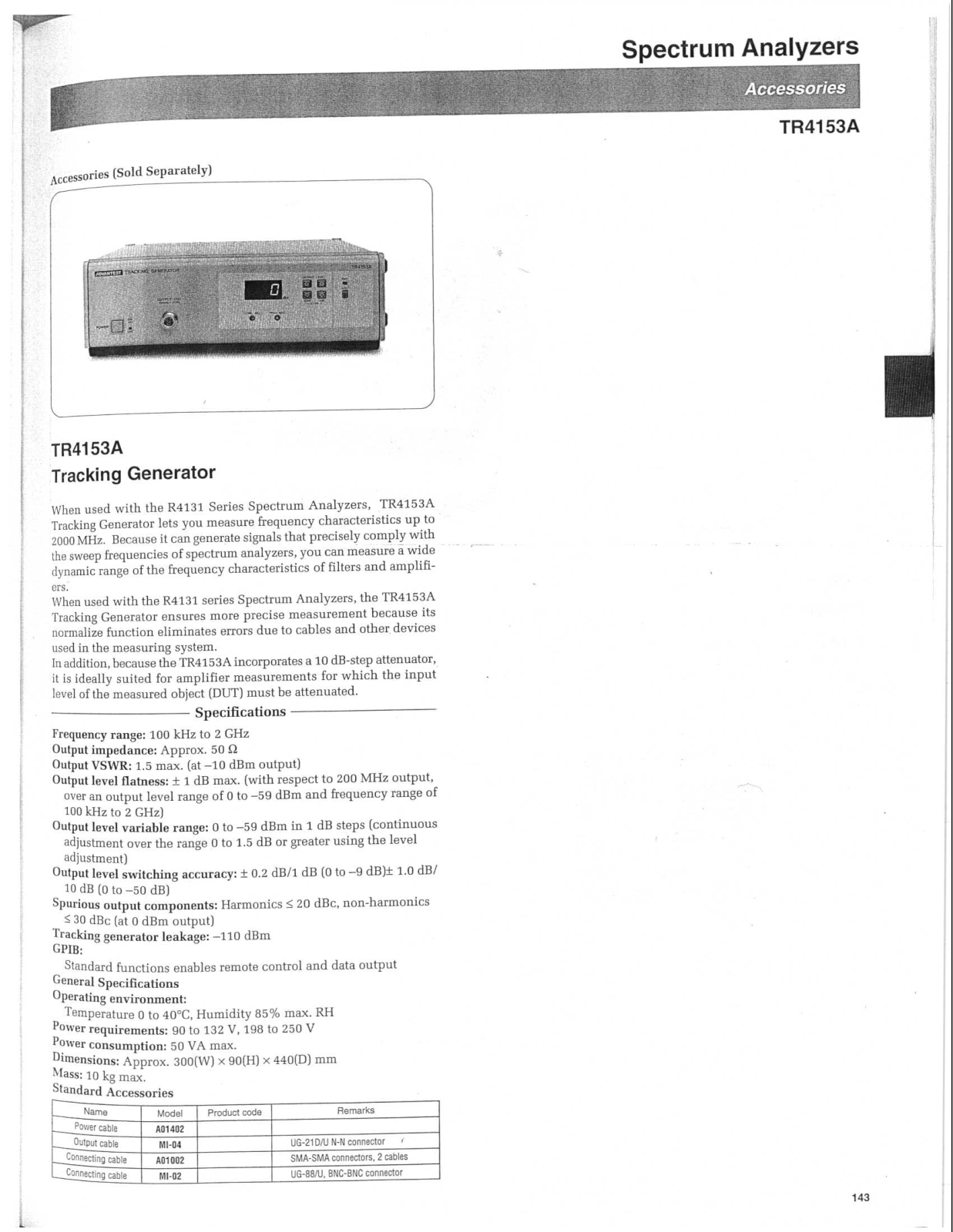 Advantest tr4153b DATASHEETS