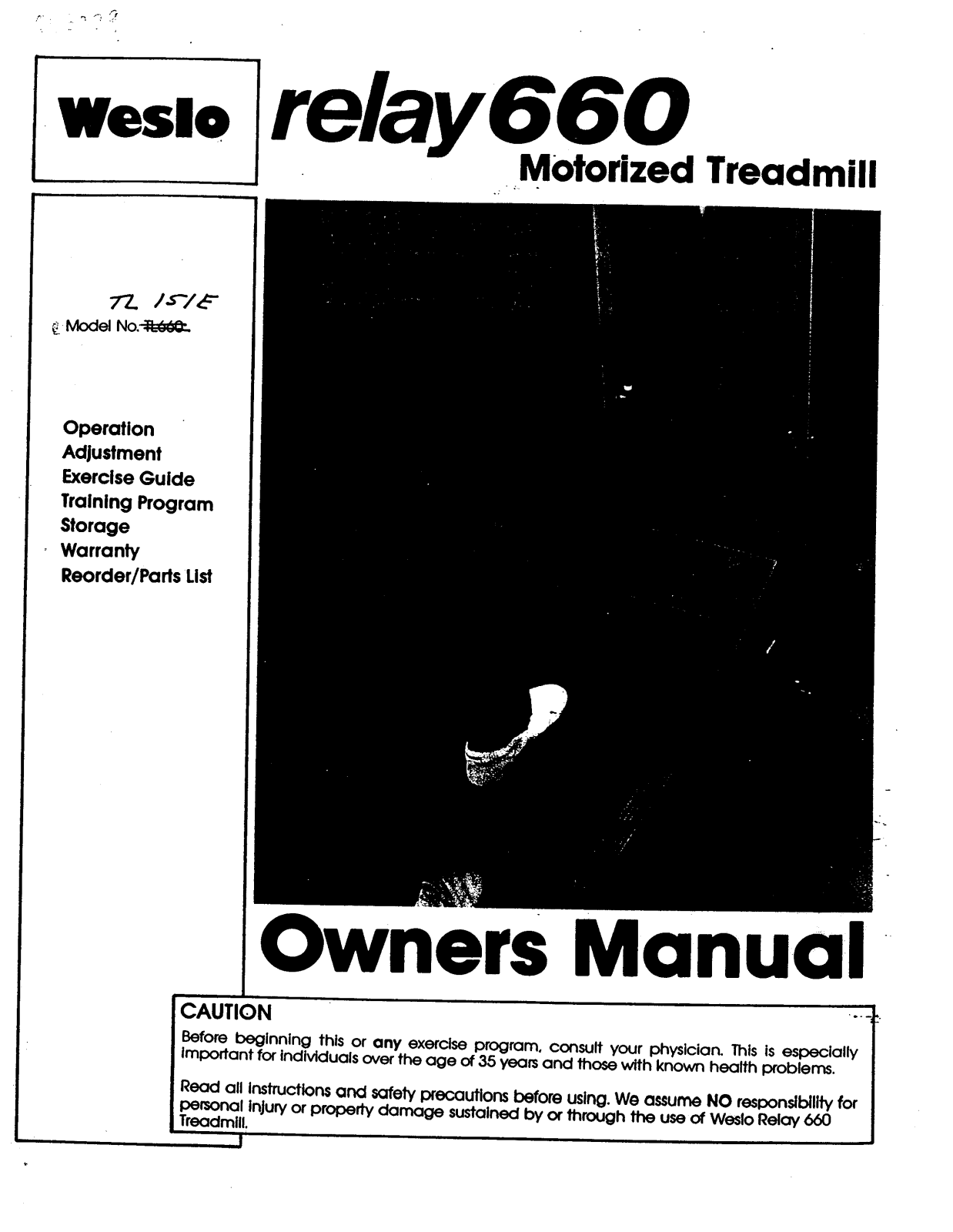 Weslo TL660 Owner's Manual