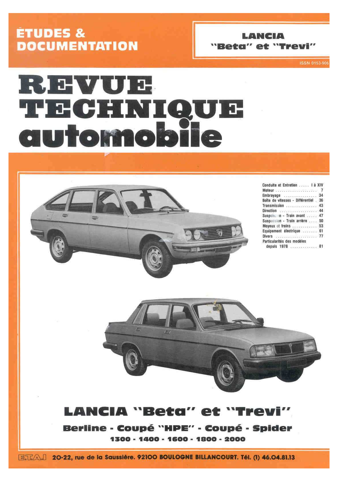 Lancia Beta User Manual