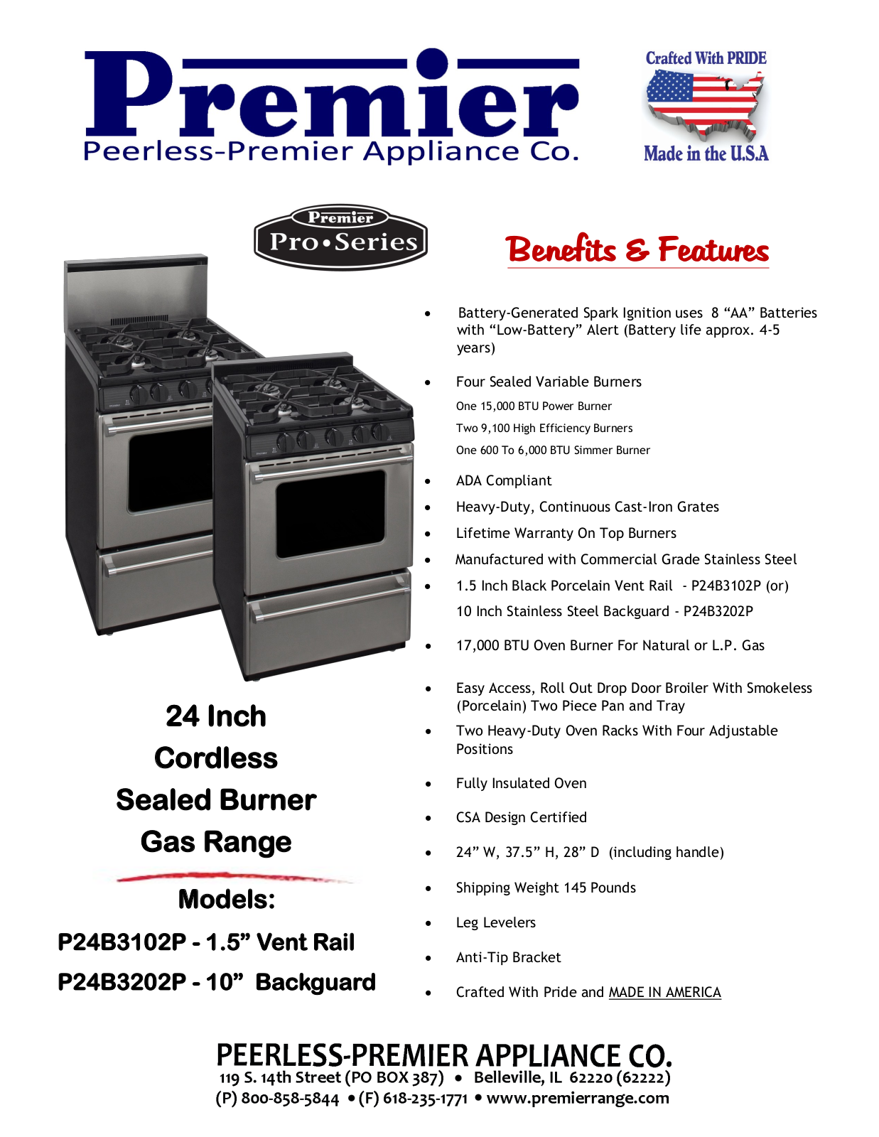 Peerless Stove P24B3102P User Manual