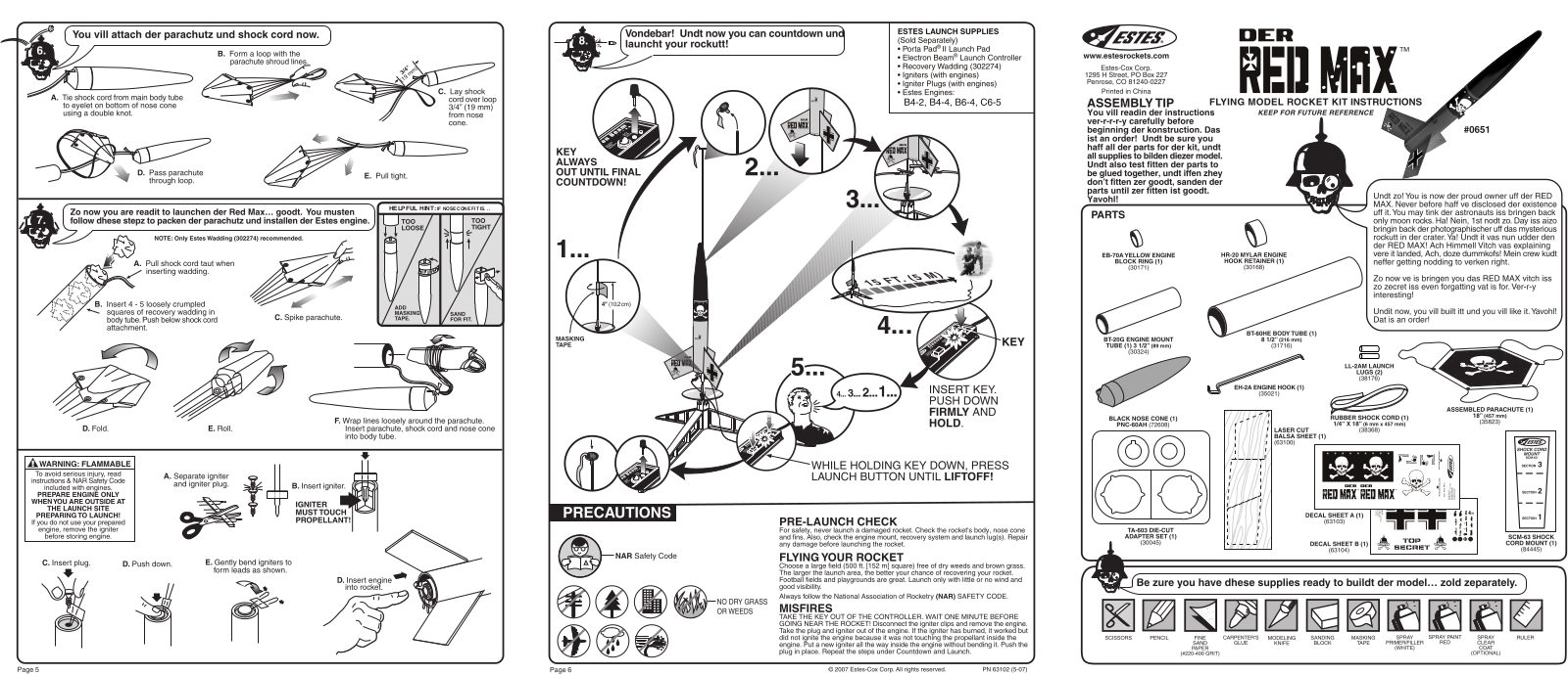 ESTES DER RED MAX User Manual