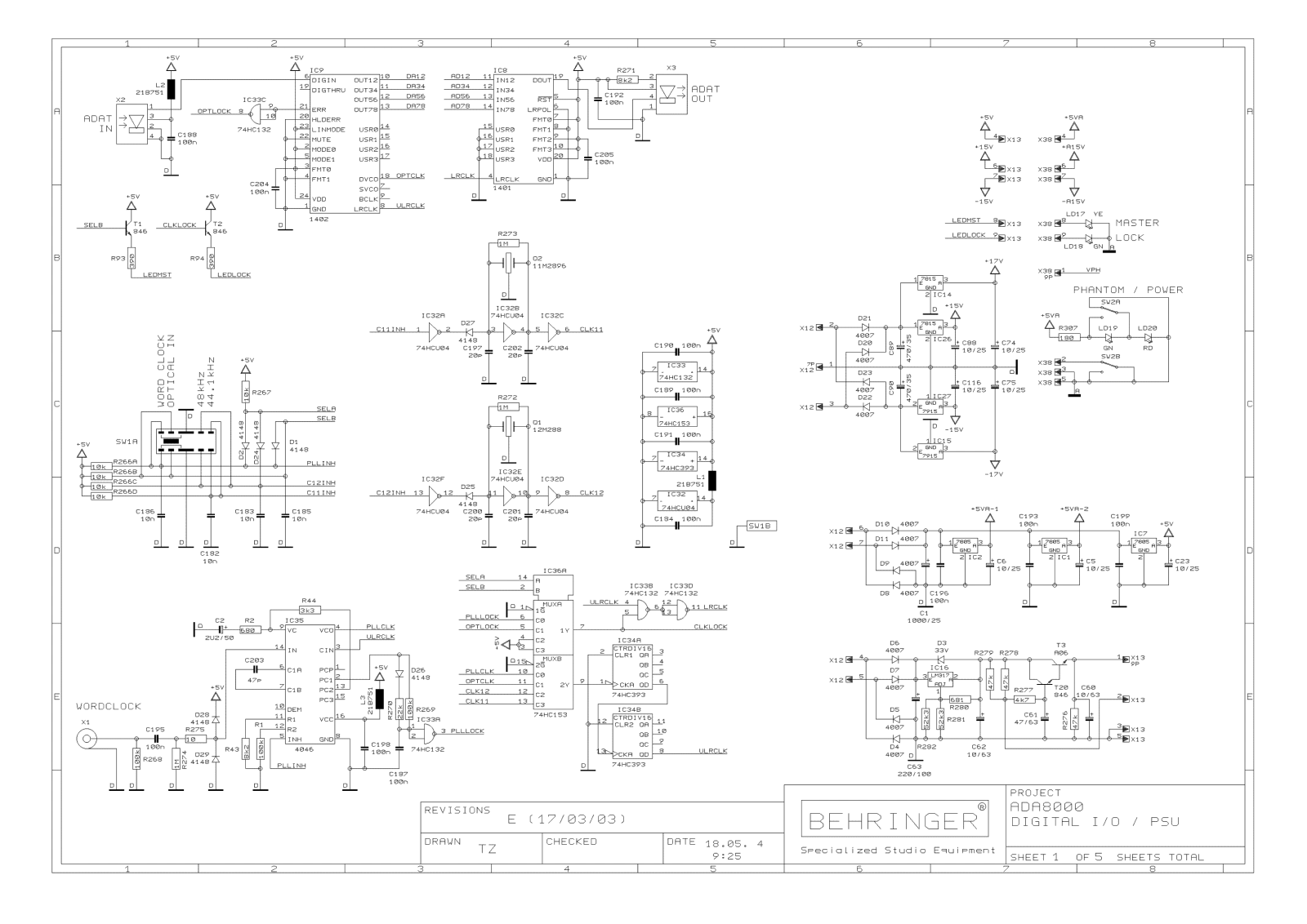 Behringer ada8000 Schematic