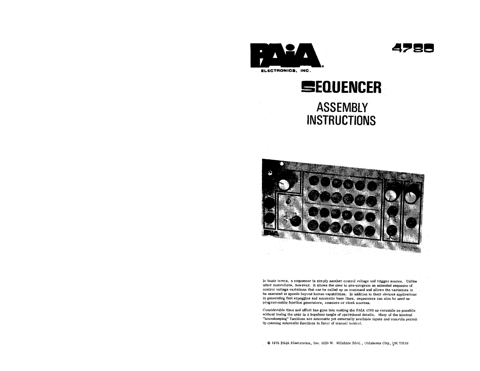 PAiA Electronics 4780 Instruction Manual