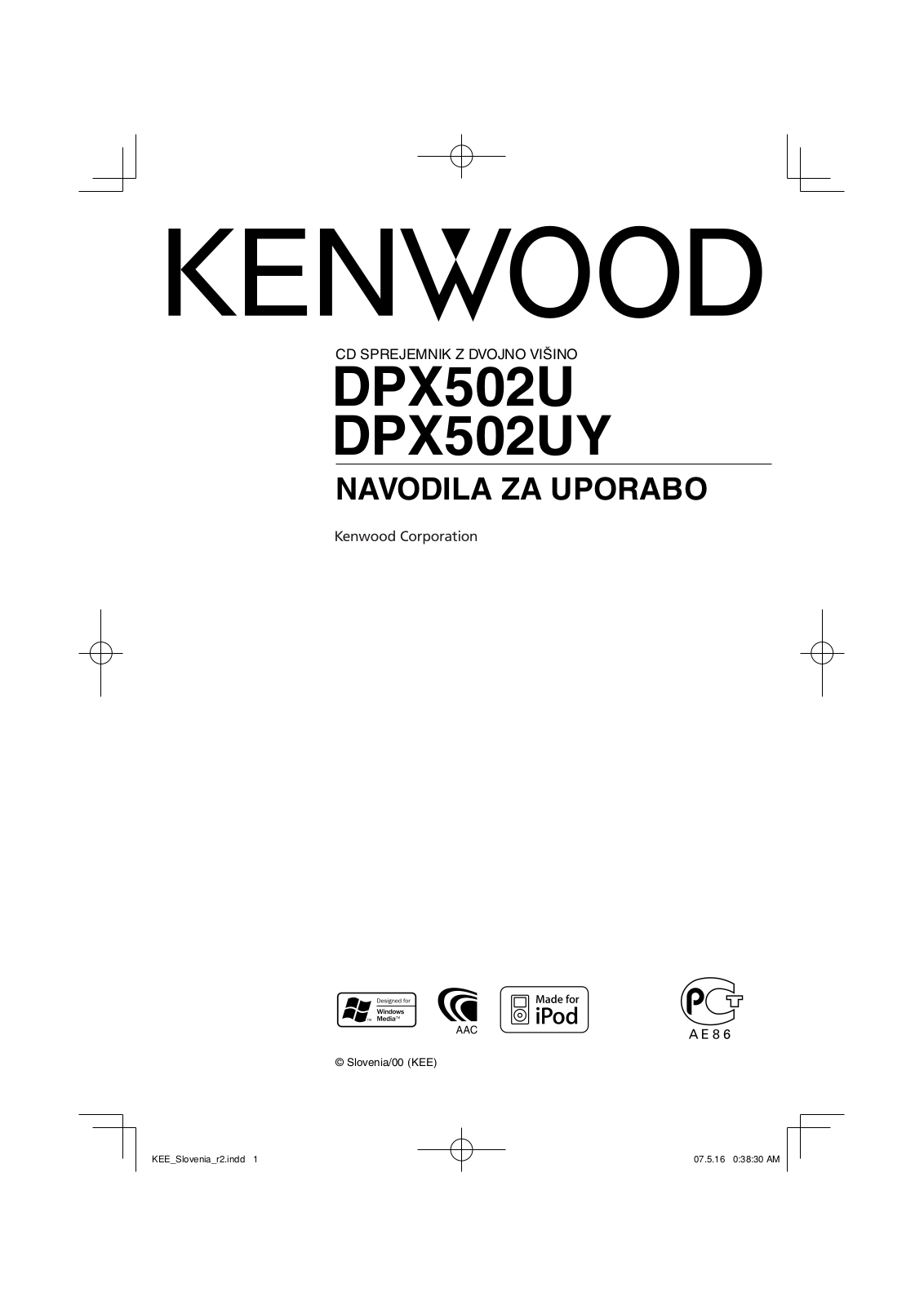 Kenwood DPX502UY, DPX502U User Manual