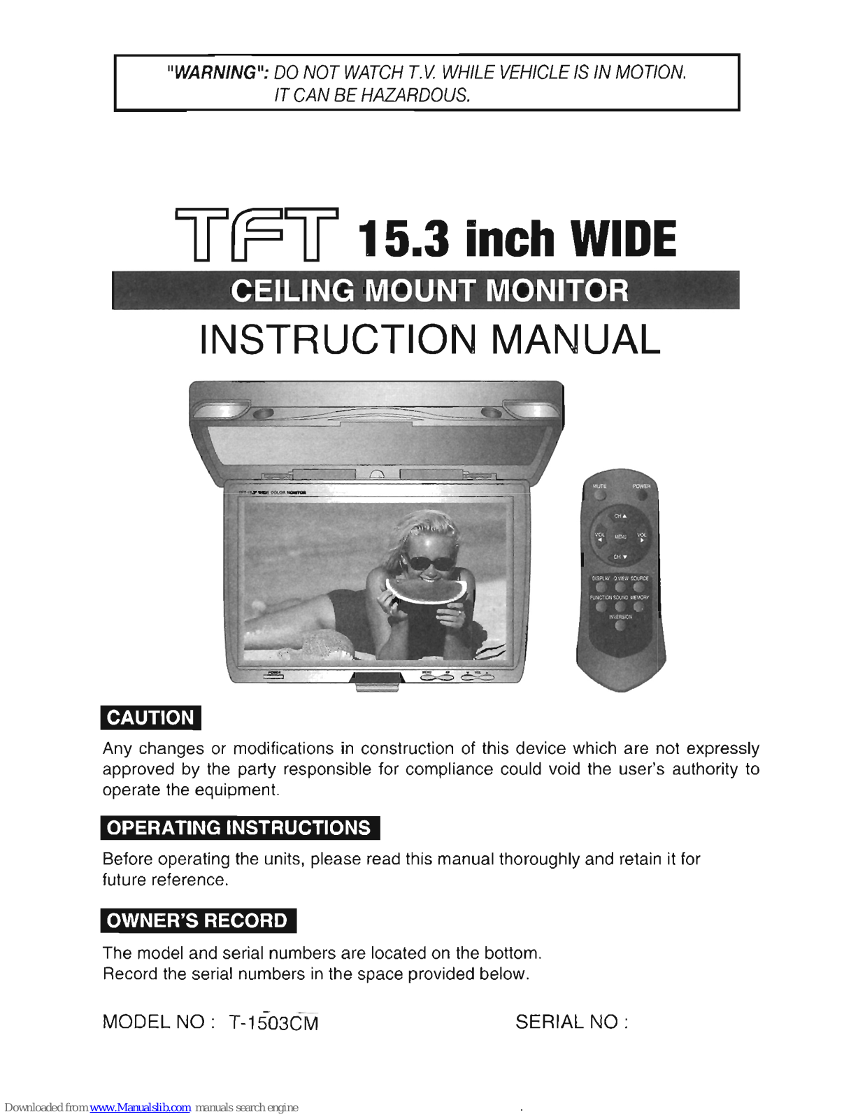 Farenheit T-1503CM Instruction Manual