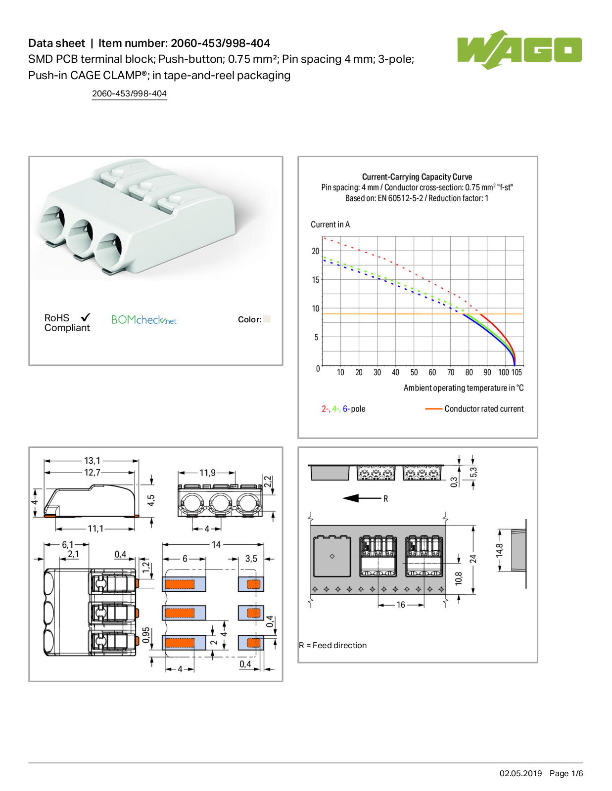 Wago 2060-453/998-404 Data Sheet