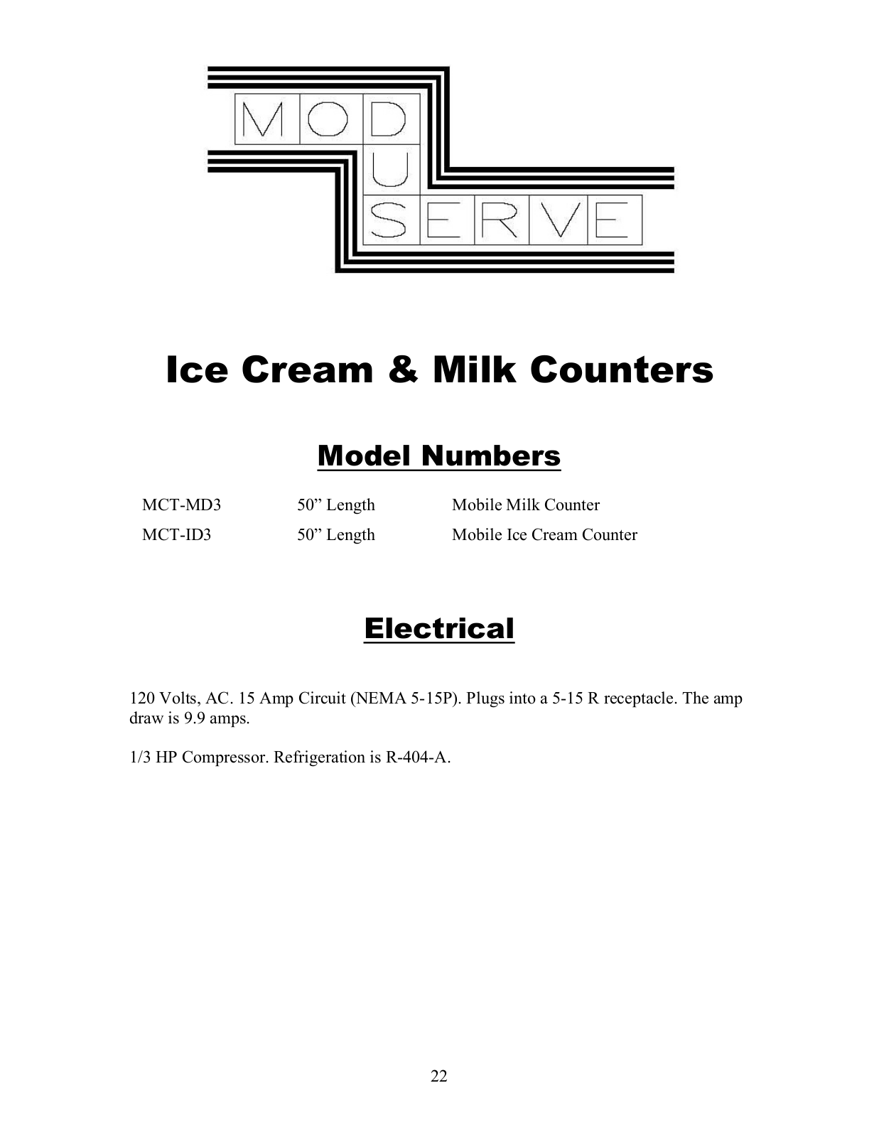 Mod-U-Serve MCT-MD3 Installation  Manual