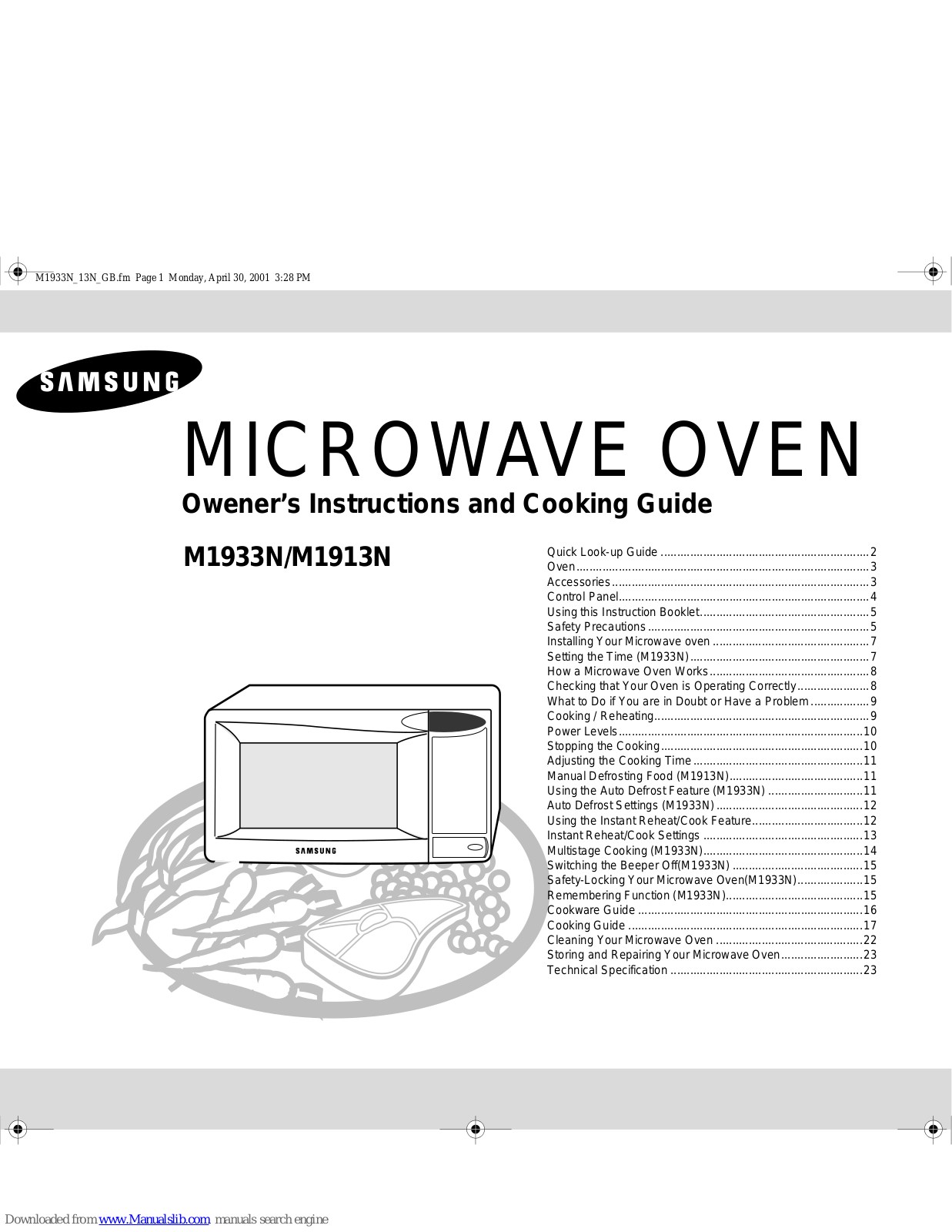 Samsung M1913N, M1933-1KC, M1933N Owner's Instructions Manual