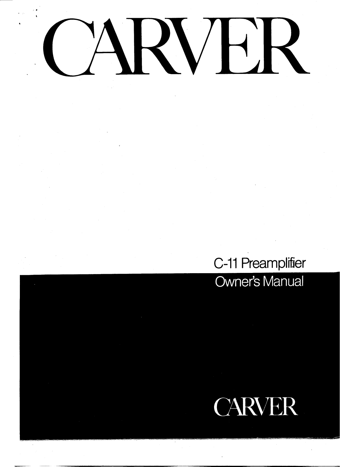 Carver C-11 Owners manual