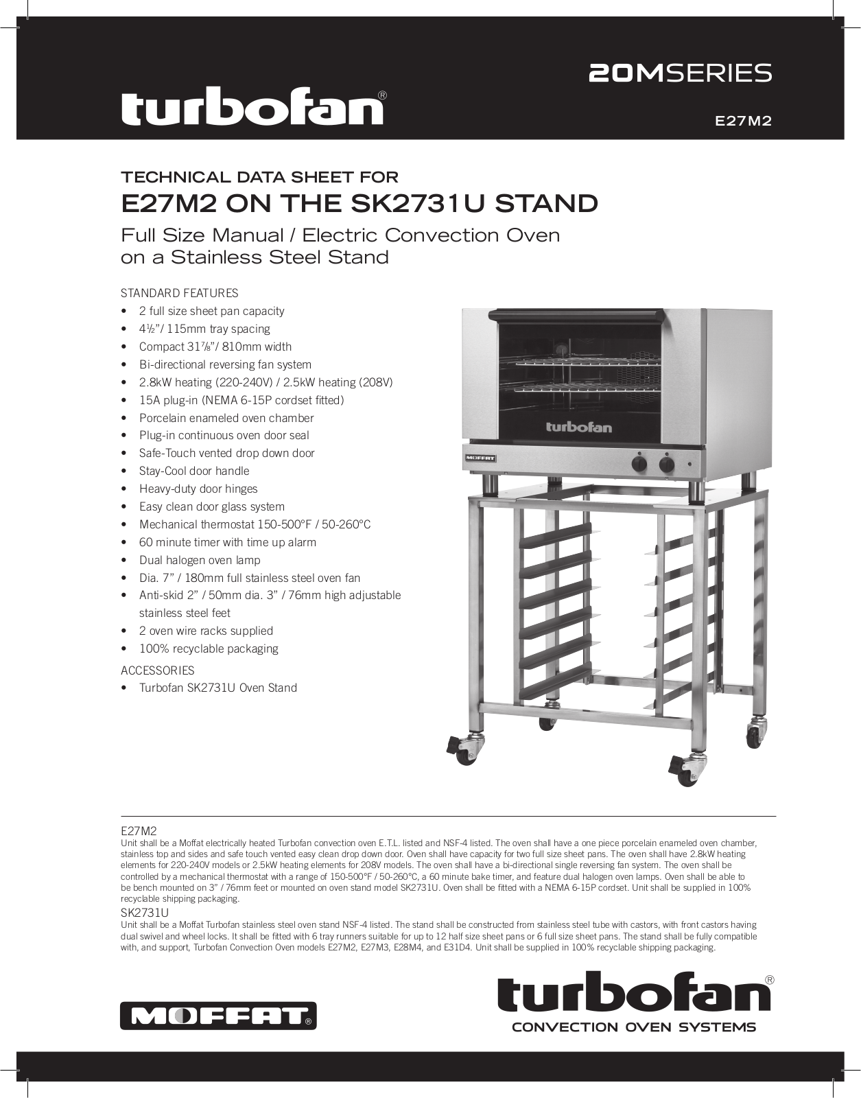 Moffat E27M2 User Manual