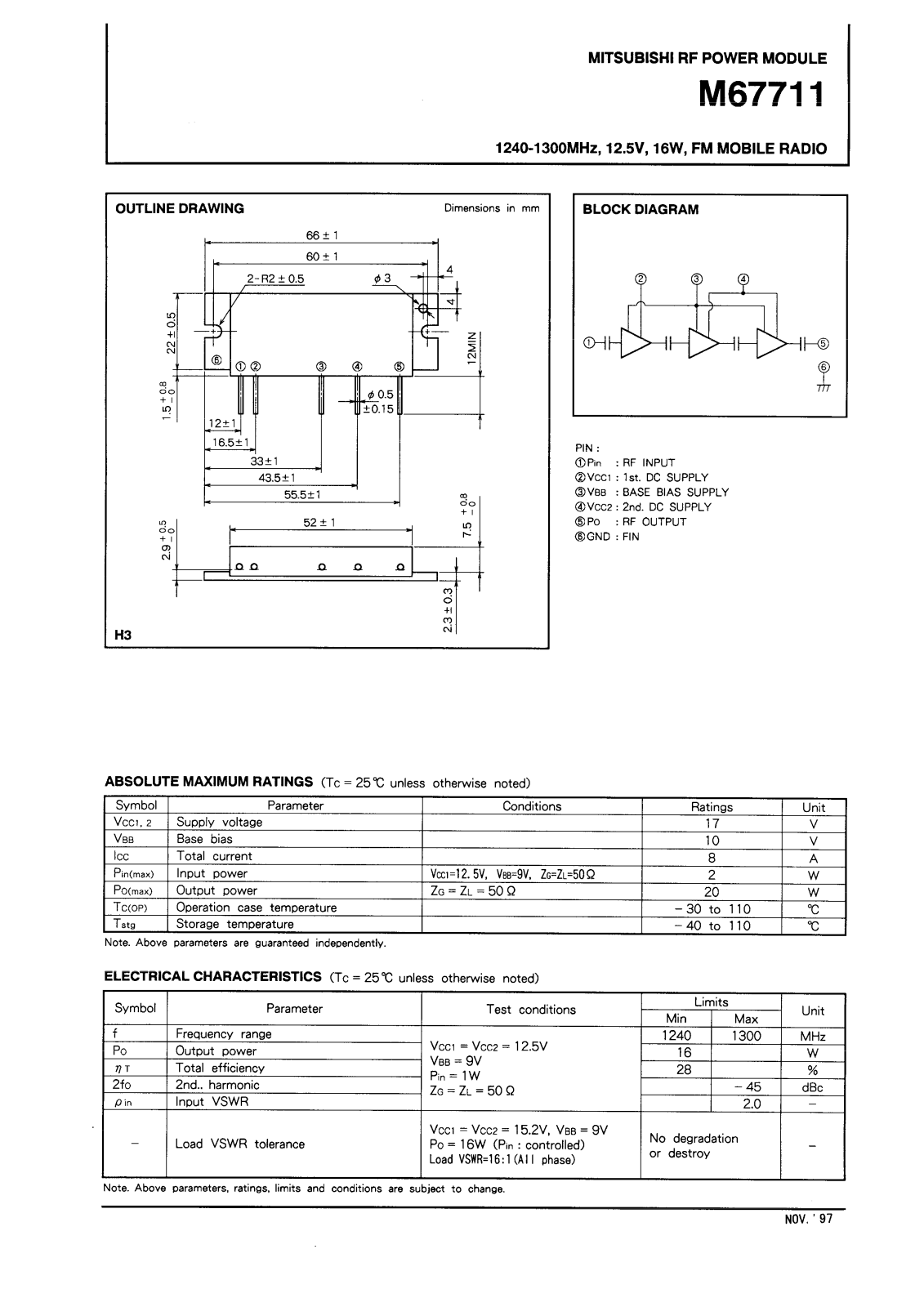 Datasheet M67711 Specification - ManualMachine.com