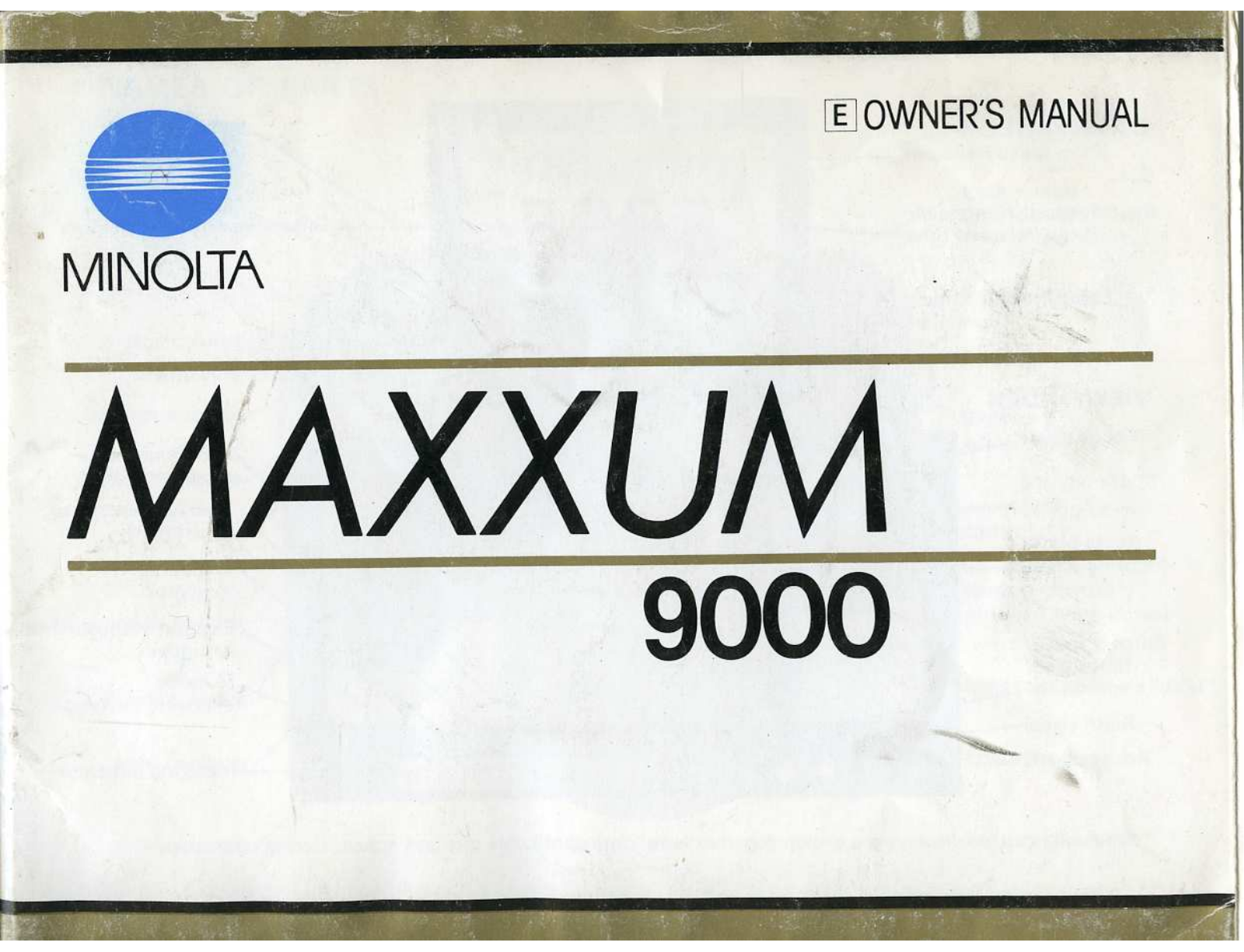 Minolta Maxxum 9000 Operating Guide