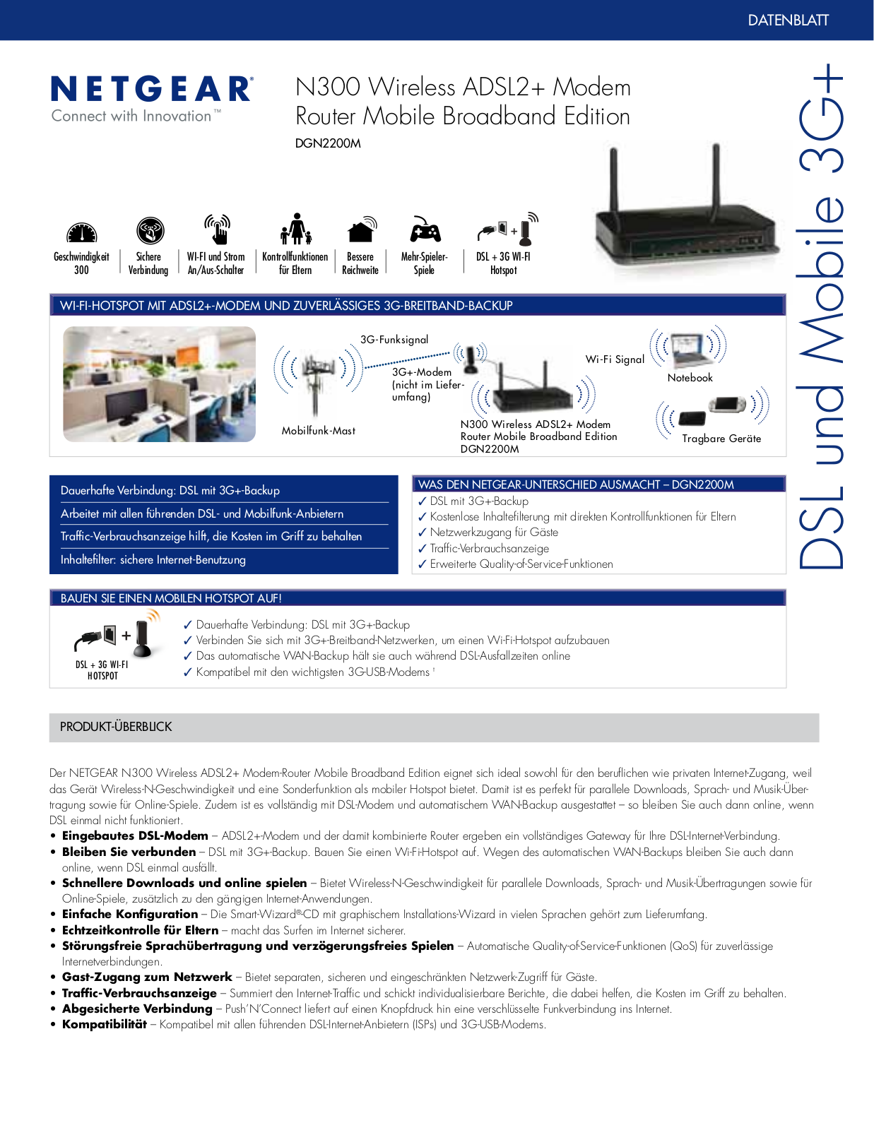 Netgear DGN2200M Datenblatt