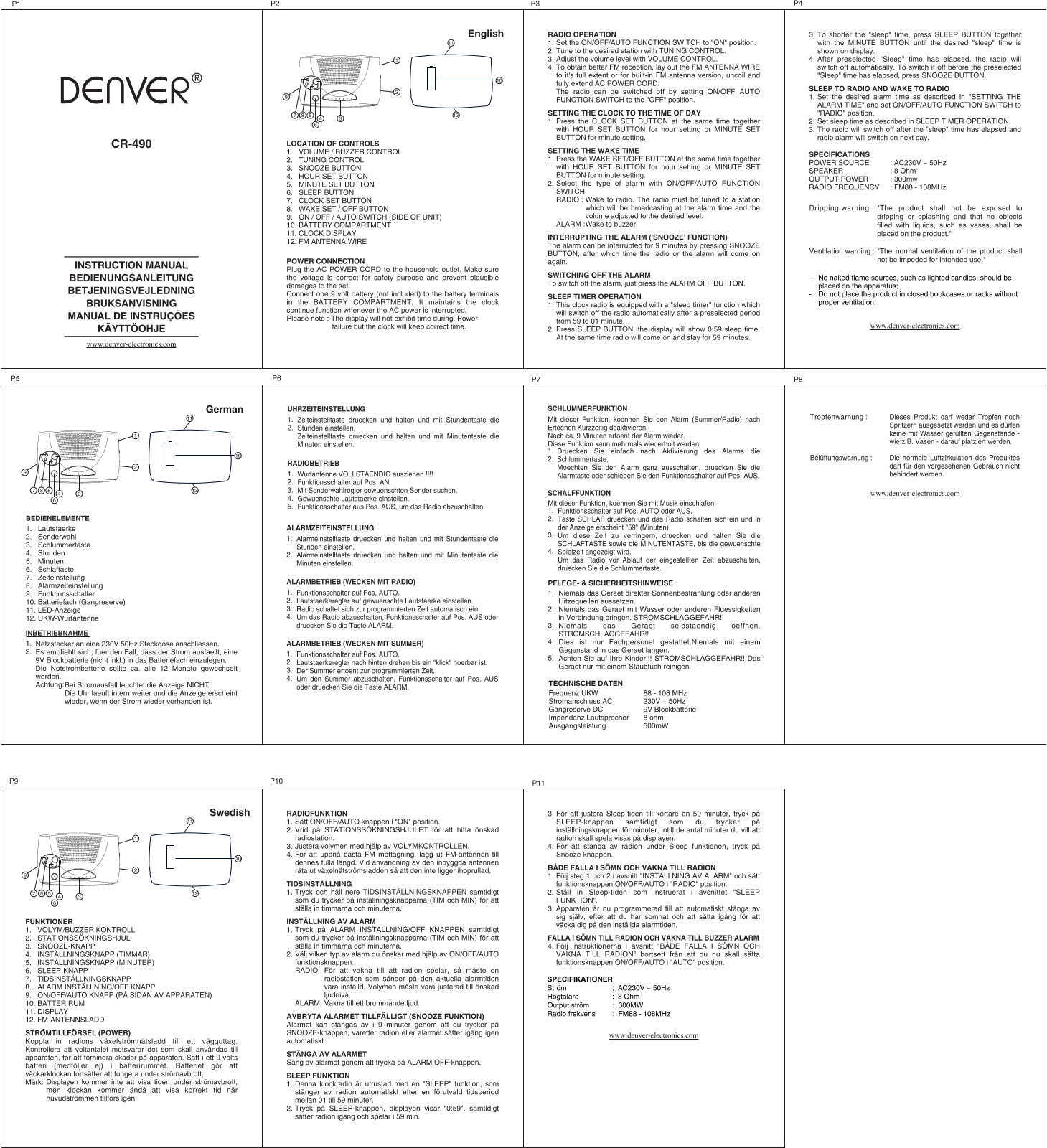 Denver CR-490 User Manual