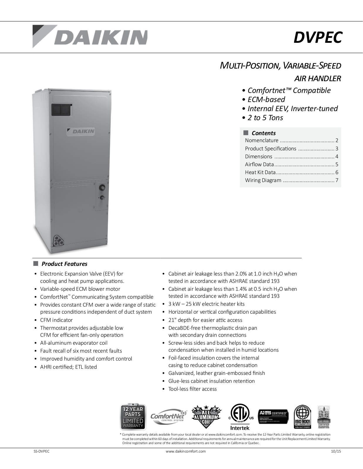 Goodman DV25PECB14A User Manual